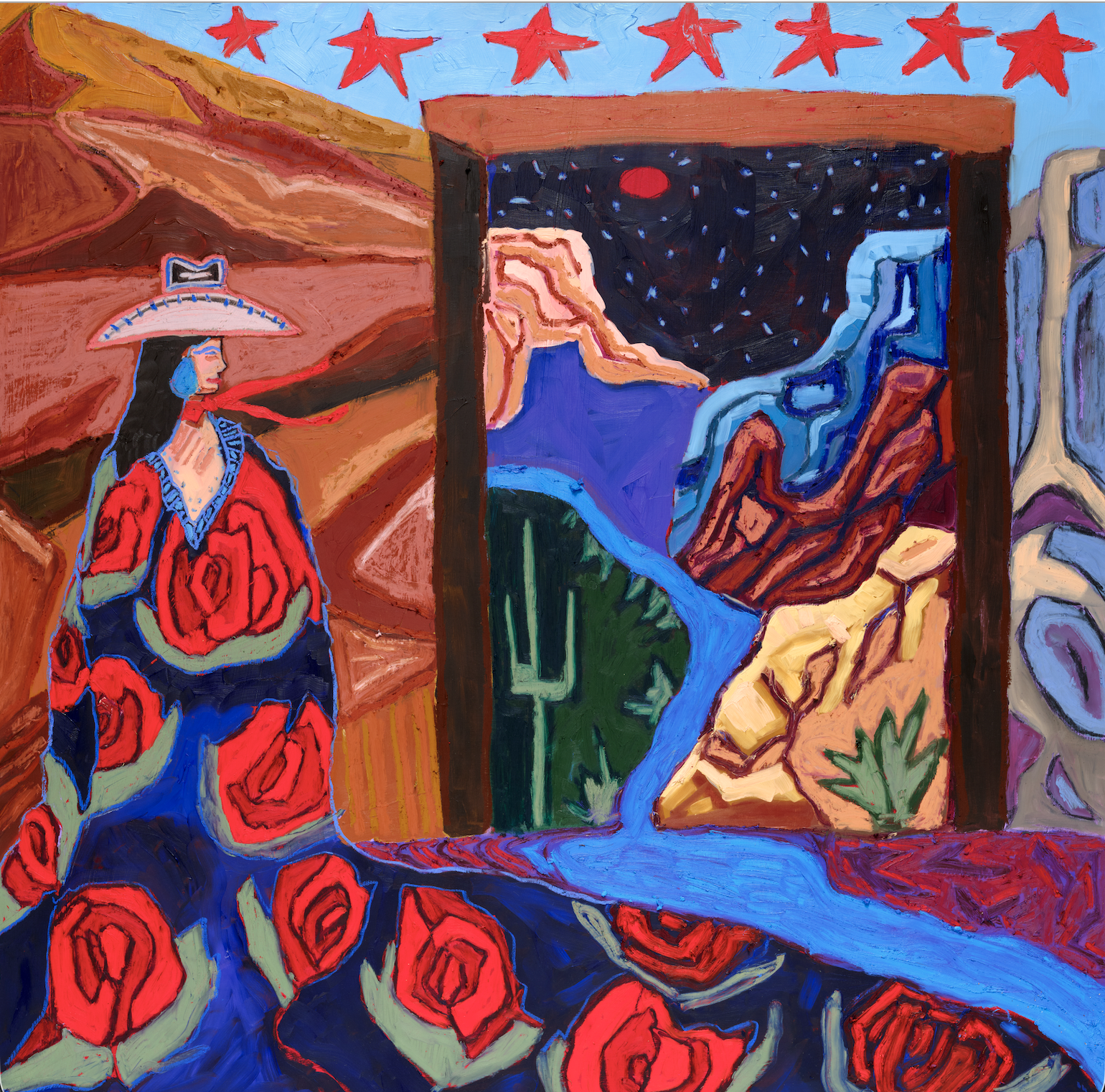The Frame Between
48x48
Oil, oil stick on birch panel
