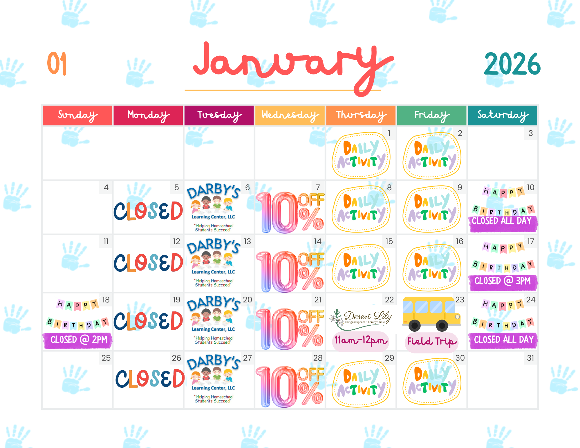 January Calendar