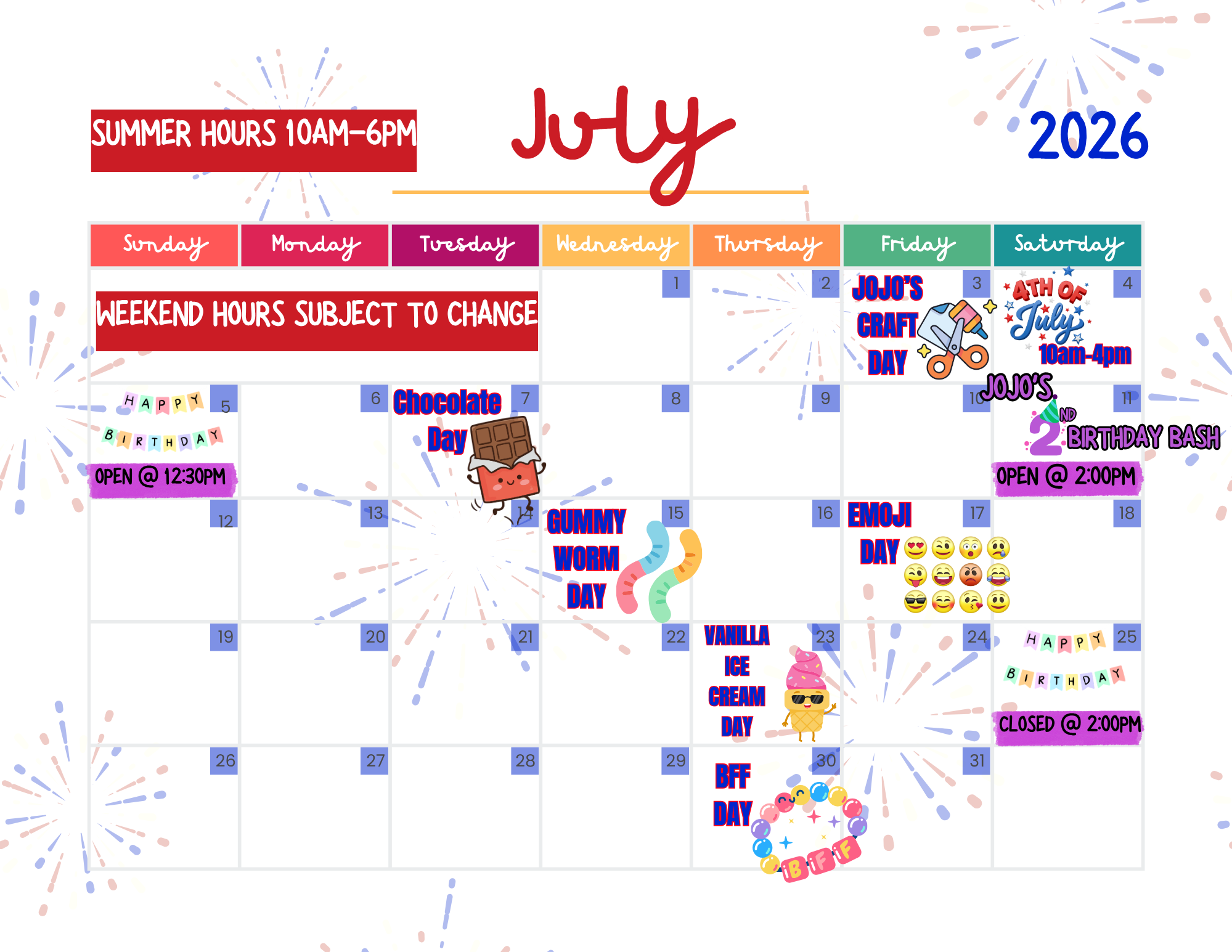 July Calendar
