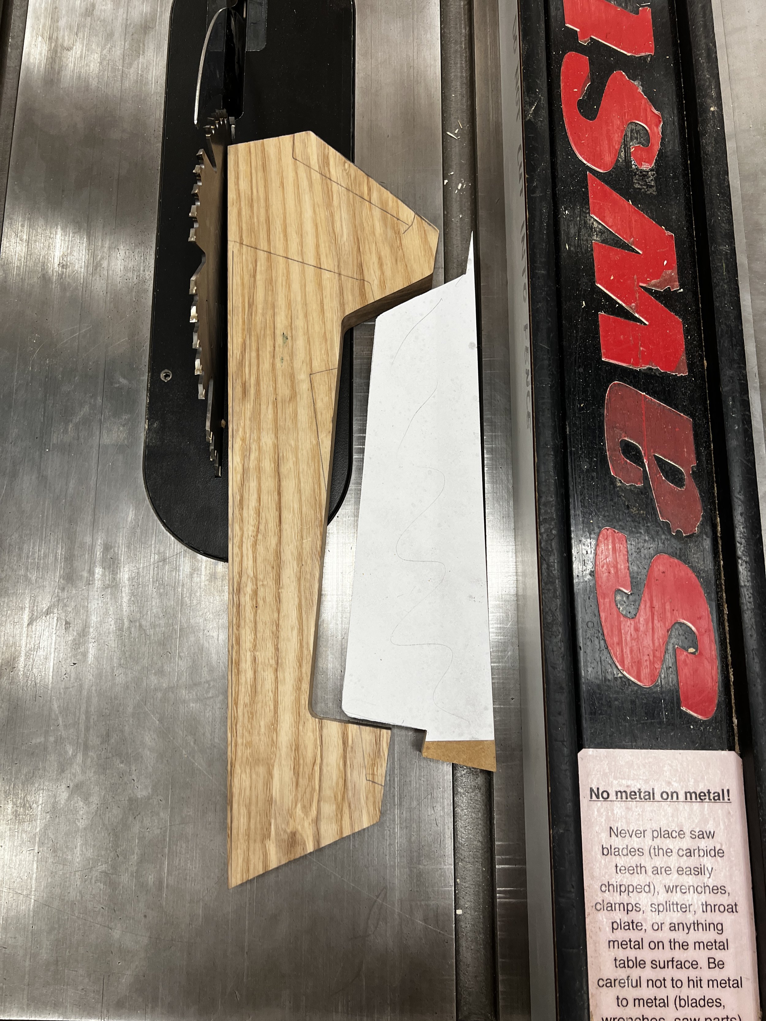 Negative shape for safe cuts