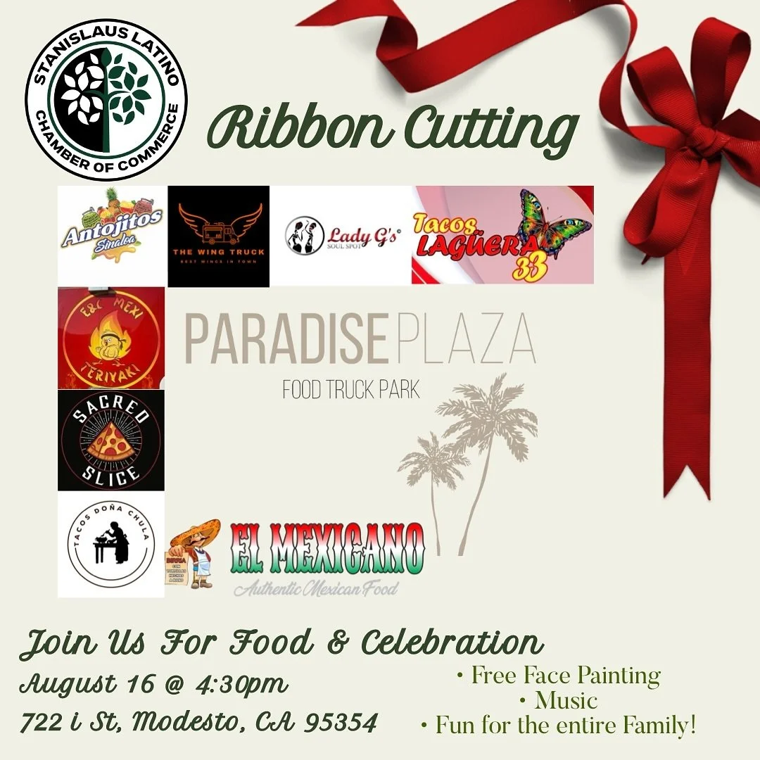 Come join us for our Ribbon Cutting and Grand Opening! A fun community event for the entire family! Thank you to the @stanislauslatinochamber 🎉🎈🎊