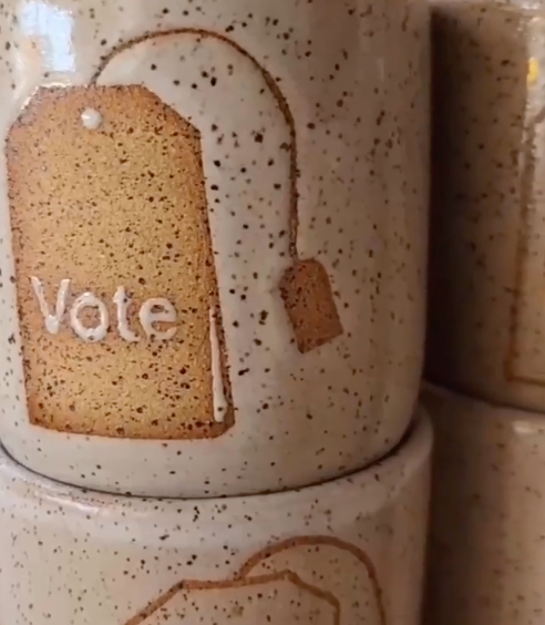 Video edit showcasing a collaboration between a South Asian pottery business and a South Asian American civic engagement non profit to encourage the South Asian community to vote 