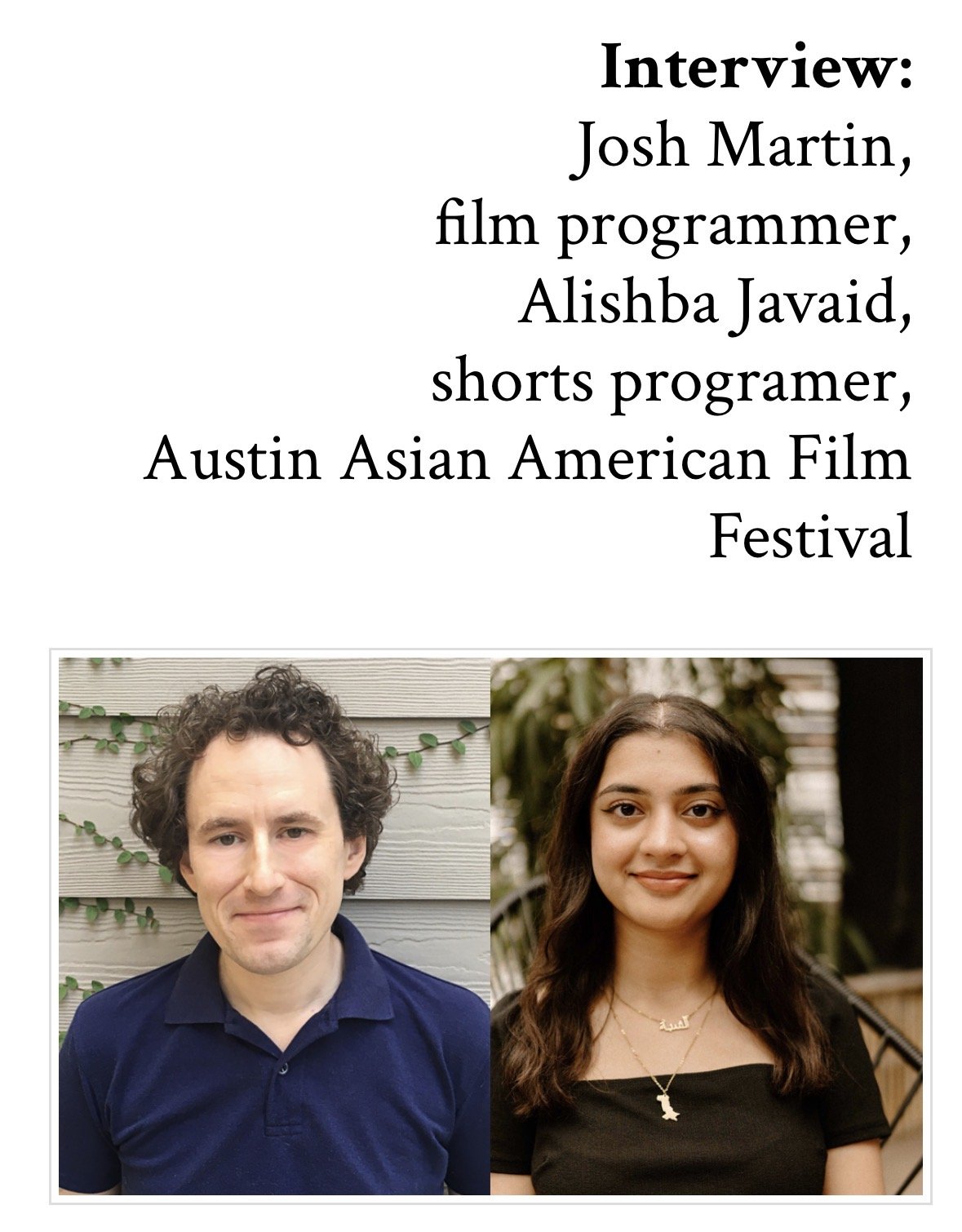 Interviewed for Austin radio station "Lights, Camera, Austin" about the programming for the 18th Austin Asian American Film Festival.