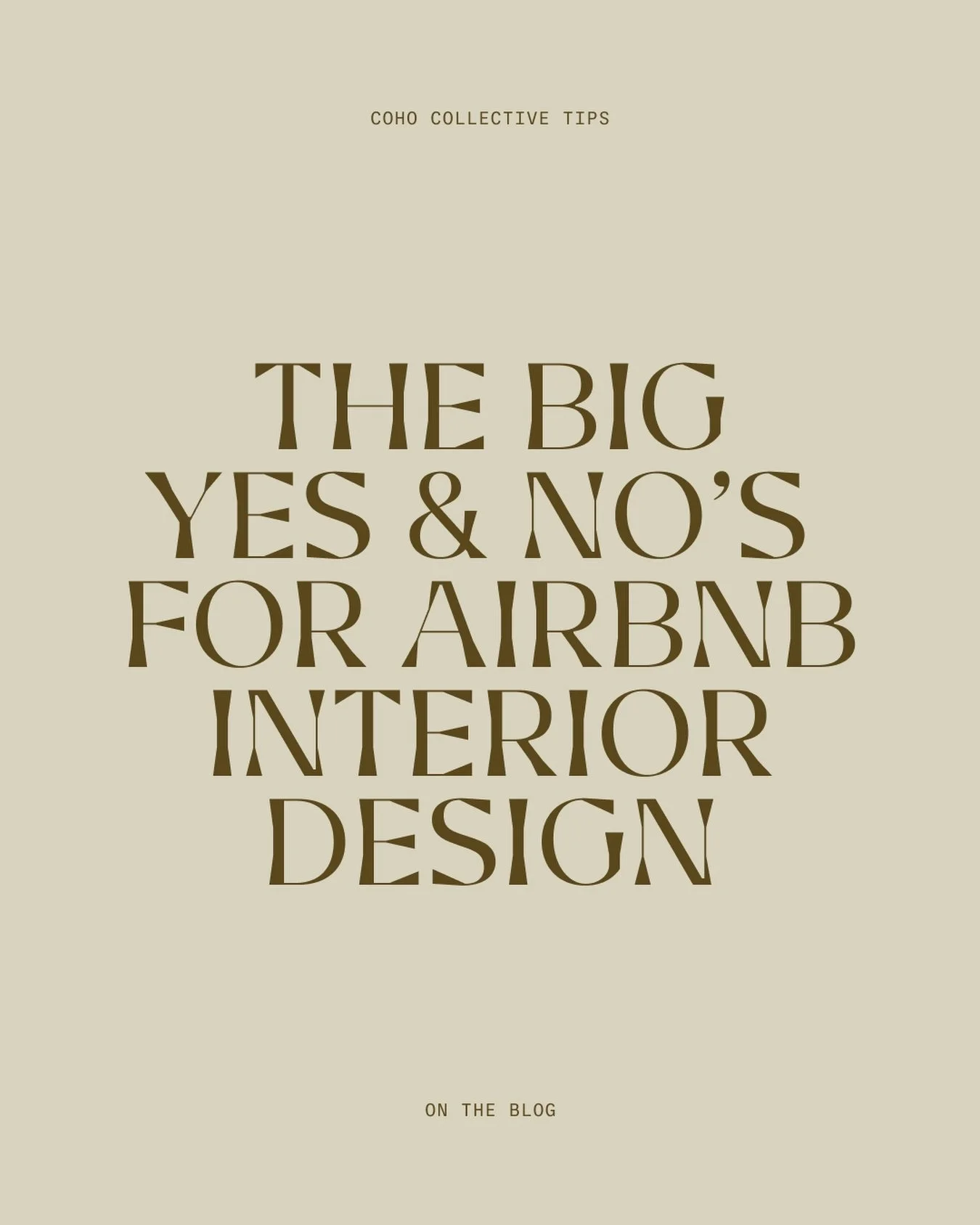 The big Yes &amp; No&rsquo;s for Airbnb interior design ✨

Design isn&rsquo;t just about making a space look good, it&rsquo;s about creating a stay guests remember (and book again). At COHO, we approach every home with intention, balancing style, com