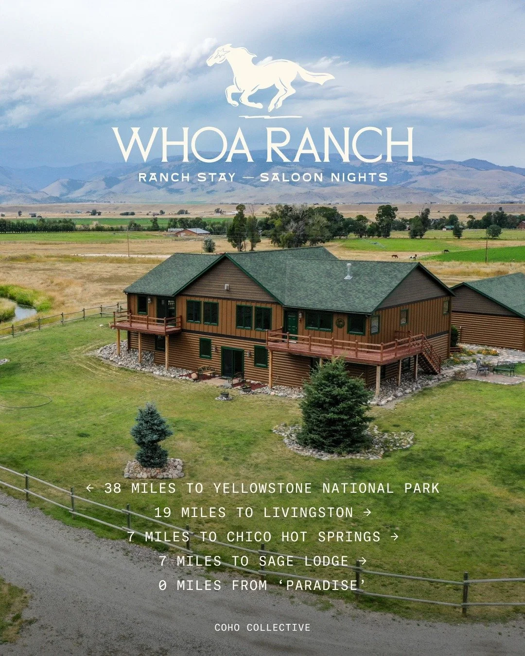 Turns out, the best location isn't a city. It's a 20-acre Western retreat in Paradise Valley with a gaming saloon, mountain views, horses at the corral, and room for 14 of your favorite people.

Pack your bags, we'll see you at Whoa Ranch

📍 Whoa Ra
