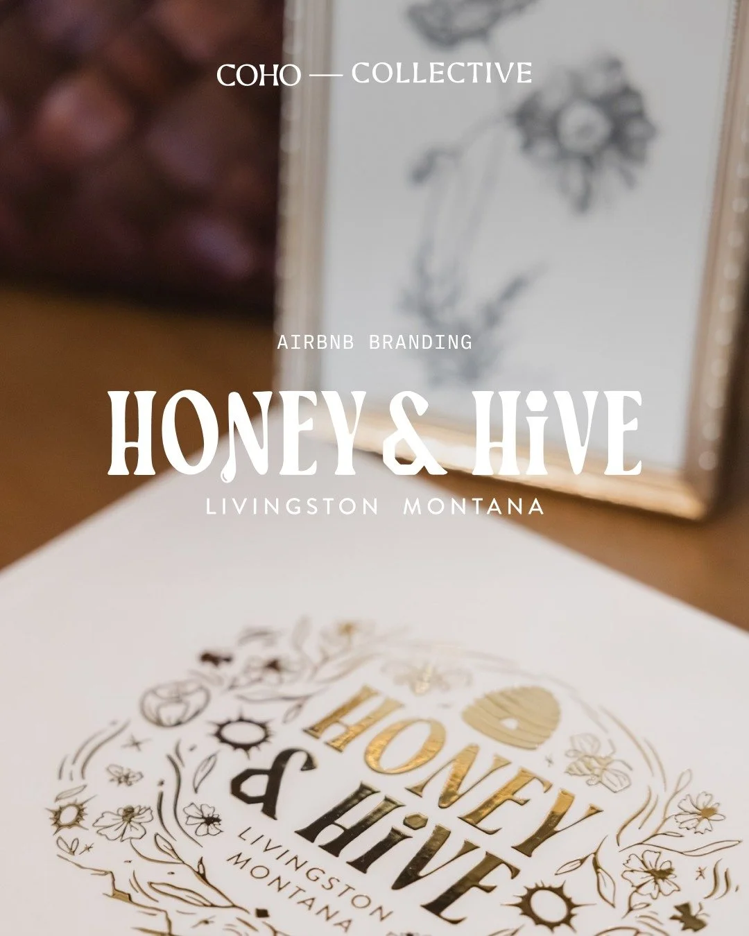 A quick look at the custom branding we created for Honey &amp; Hive, a short-term rental in Livingston, Montana. From the logo to the little details guests notice on arrival, every touchpoint was designed to feel cohesive, intentional, and memorable.