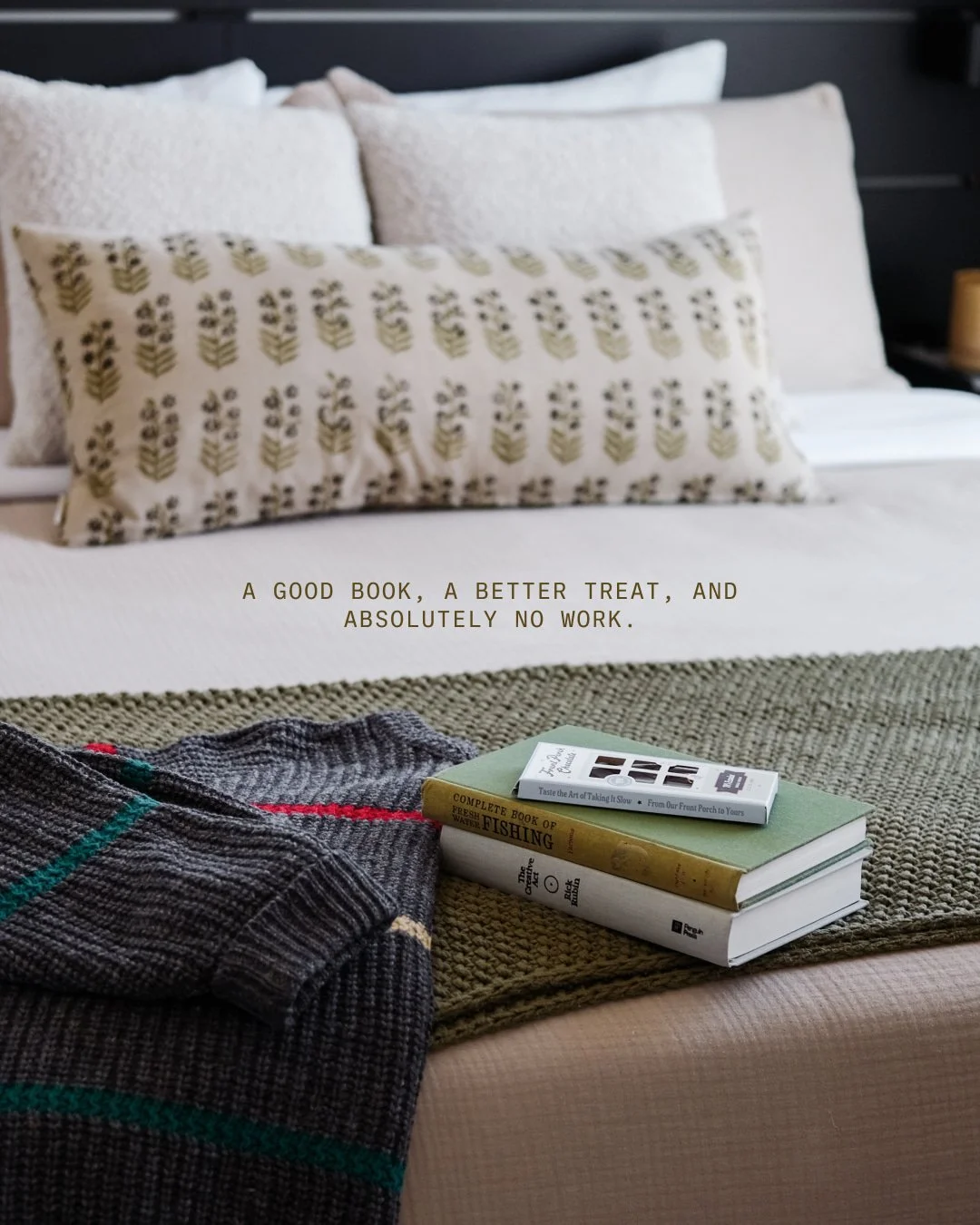 A good book, a better treat, and absolutely no work.

📍 The Juniper House
📖 The Creative Act: A Way of Being
🍫 @frontporchchocolate

That's the whole plan for this long weekend. The Juniper House has floor-to-ceiling views of the Absaroka Range, a