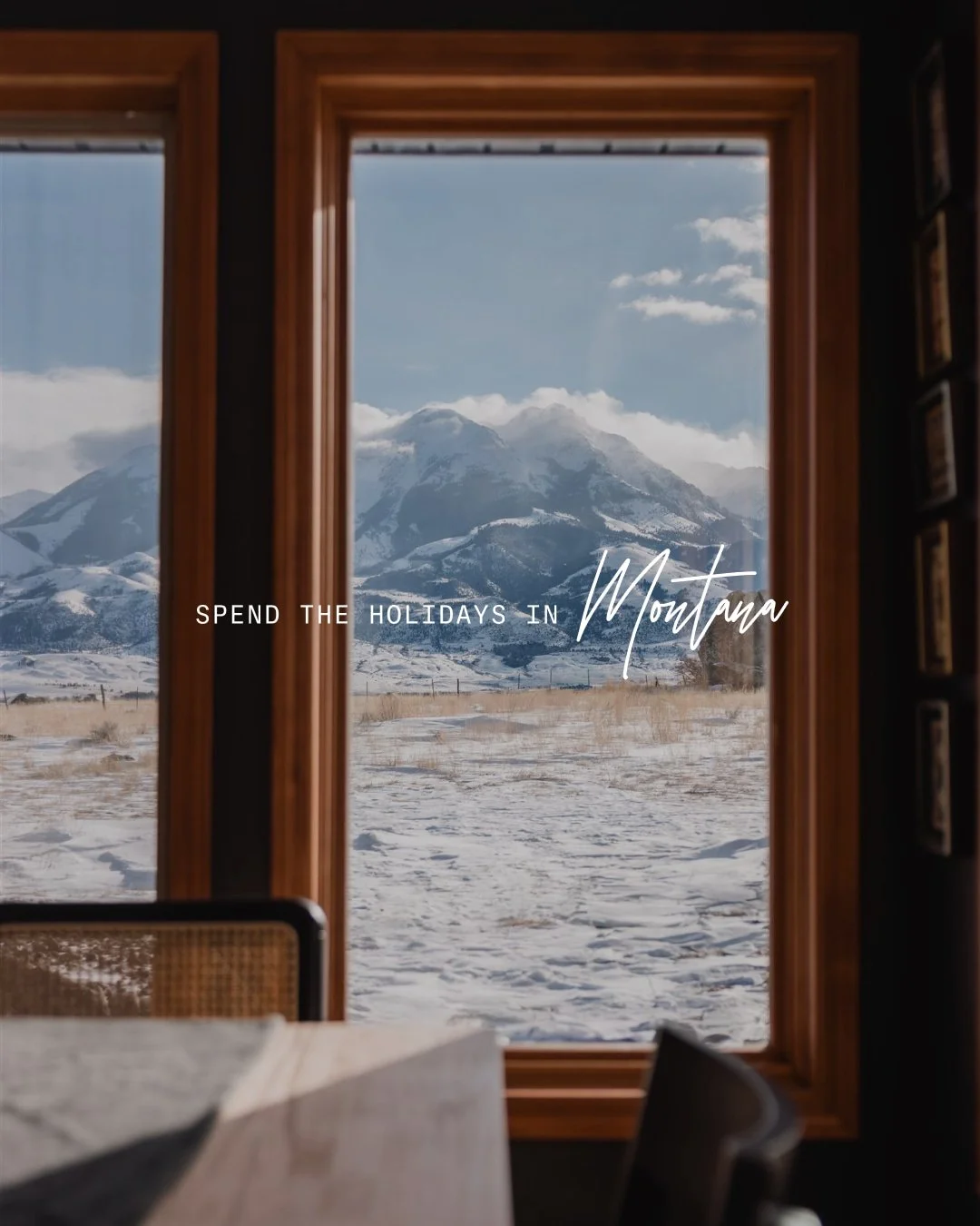 It's time to start thinking about the holidays!

There's something special about spending the holidays in Montana, snow on the peaks, smoke curling from the chimney, and nothing on the agenda. 

Book your stay and experience the magic of the holidays
