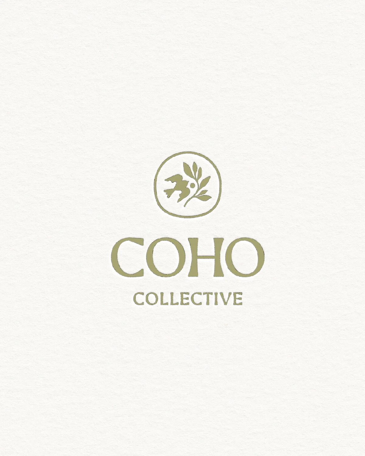 Logo for Coho Collective featuring a circular emblem with a hare and a plant, and the words 'COHO COLLECTIVE' in a minimalist font.