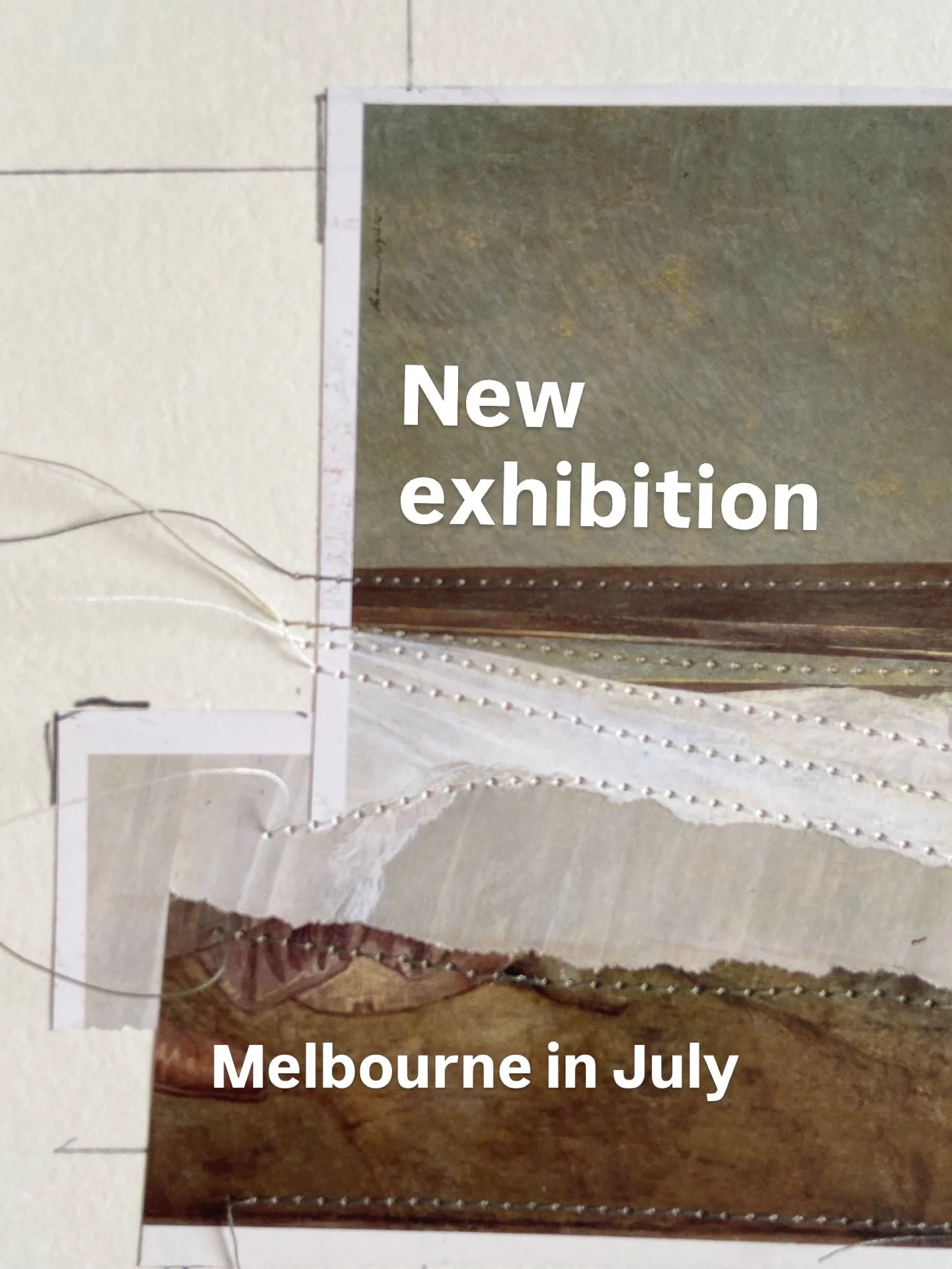 // EXHIBITION
Cut &amp; Composed is an exhibition inspired by Rene Magritte. This group collage exhibition of 34 artists opens at @westendartspace on 4 July, running til 24 July.
I have three works in the show - all moody landscapes with a hint of Su