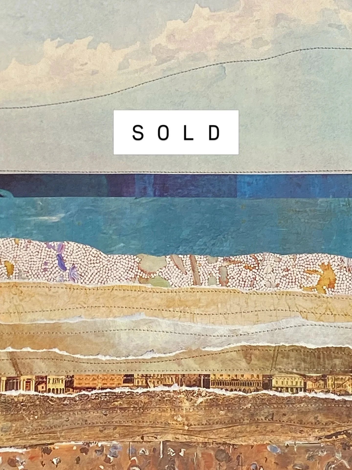 // SOLD
Over the weekend, this collage - Walkerville at low tide - sold via @aspiregallery.
It&rsquo;s always a lovely surprise when you find out a work has Sold after the exhibition has closed.
Bold and graphic with lots of texture, I&rsquo;m happy 