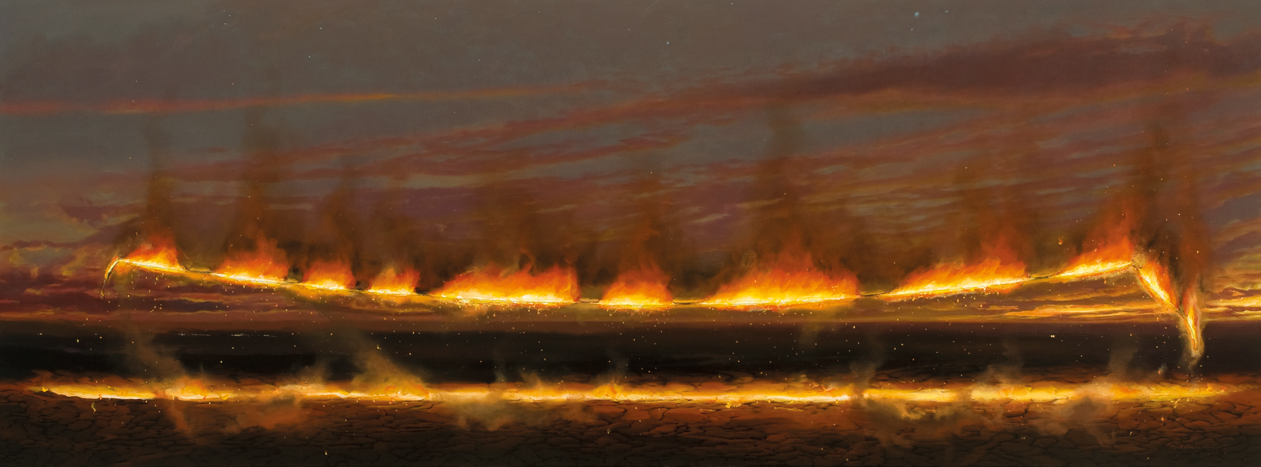 Reflected-Fireline-1999-Acrylic-on-canvas-(122-x-335-cm).png