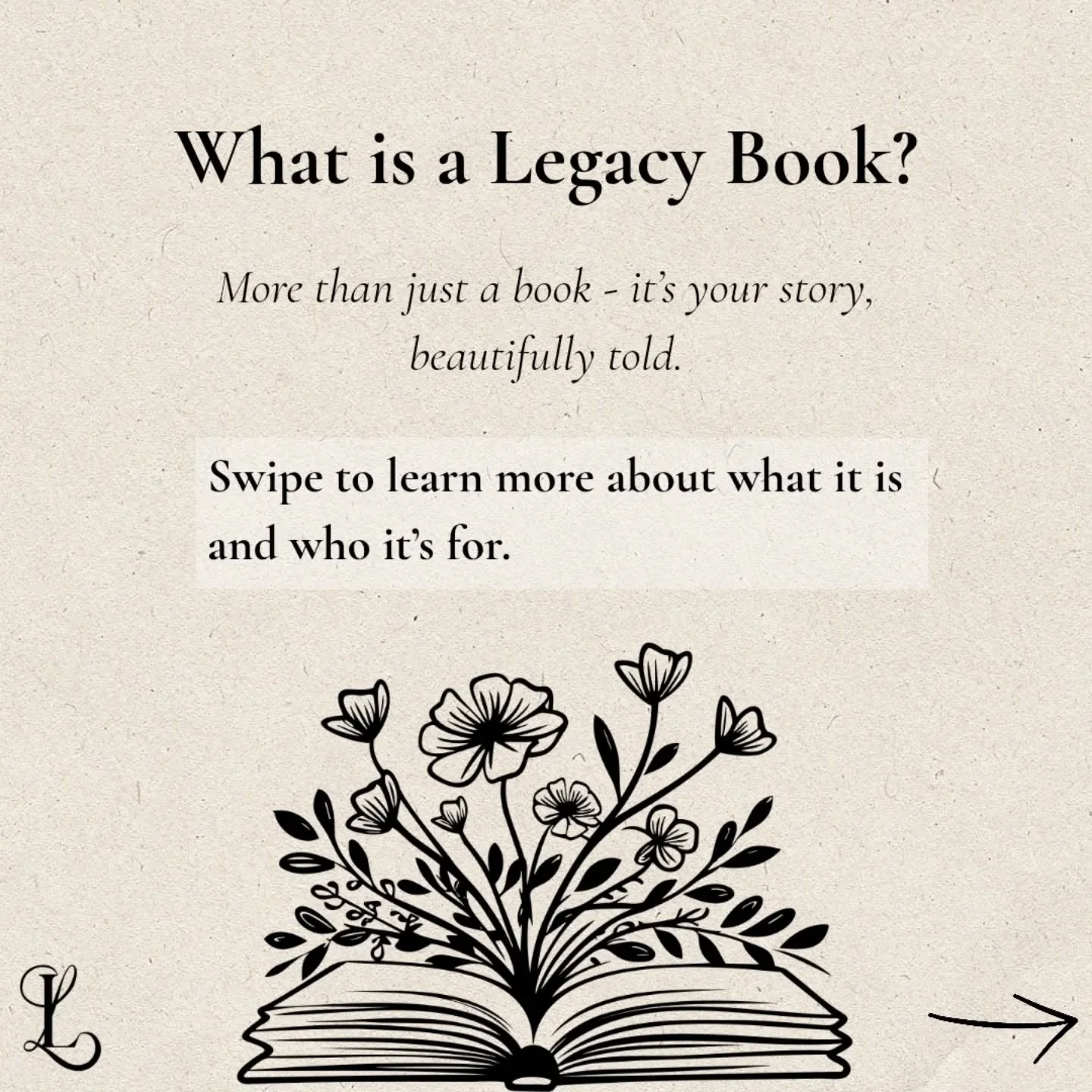 What if your story could be held in someone&rsquo;s hands&mdash;years from now? 📖❤️

A Legacy Book is more than a gift. It&rsquo;s a connection.
A reflection of who you are, what you&rsquo;ve lived through, and the impact you&rsquo;ve made.

Whether