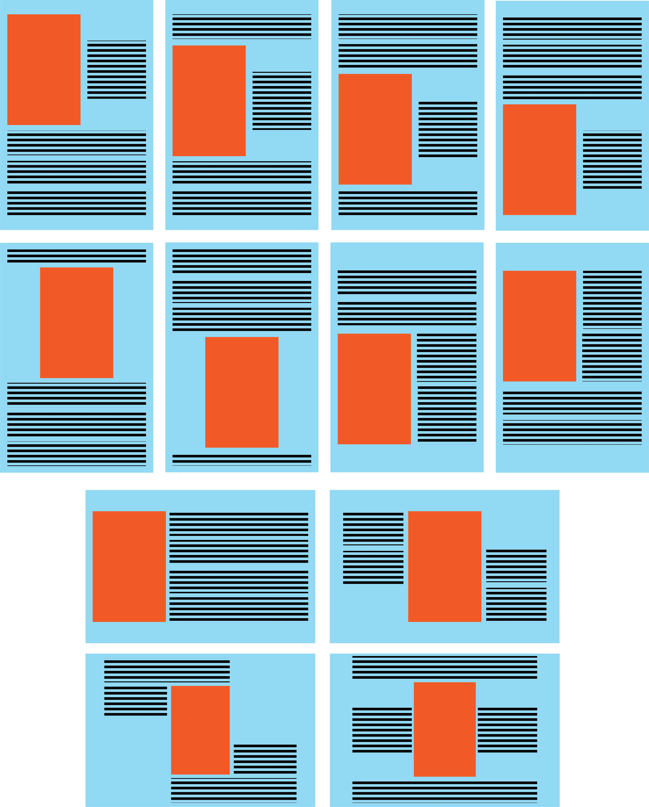 Postcard layout drafts