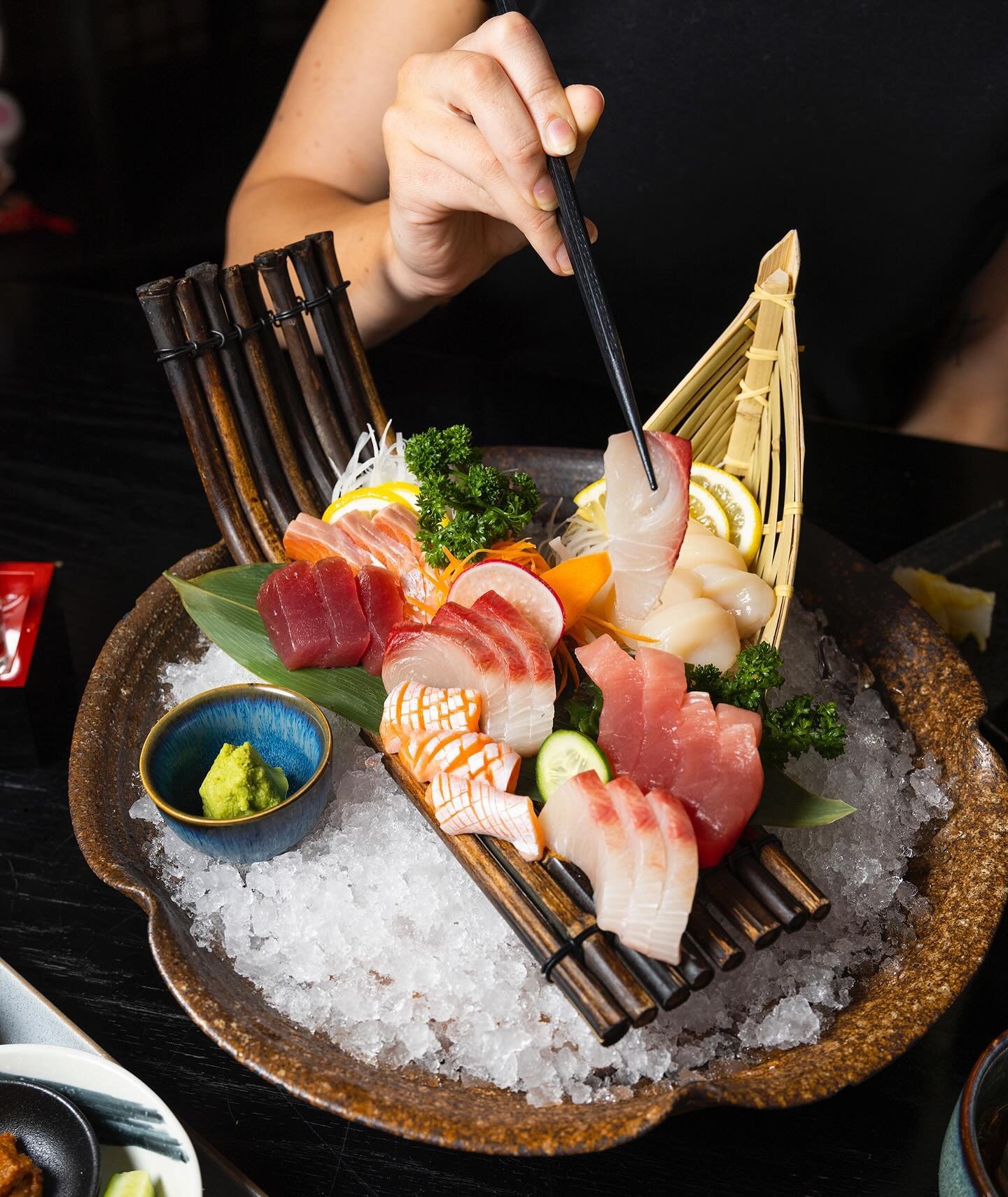 Sashimi Moriawase! An abundance of sashimi&hellip; maguro, salmon, hiramasa, hotate, ebi and more.