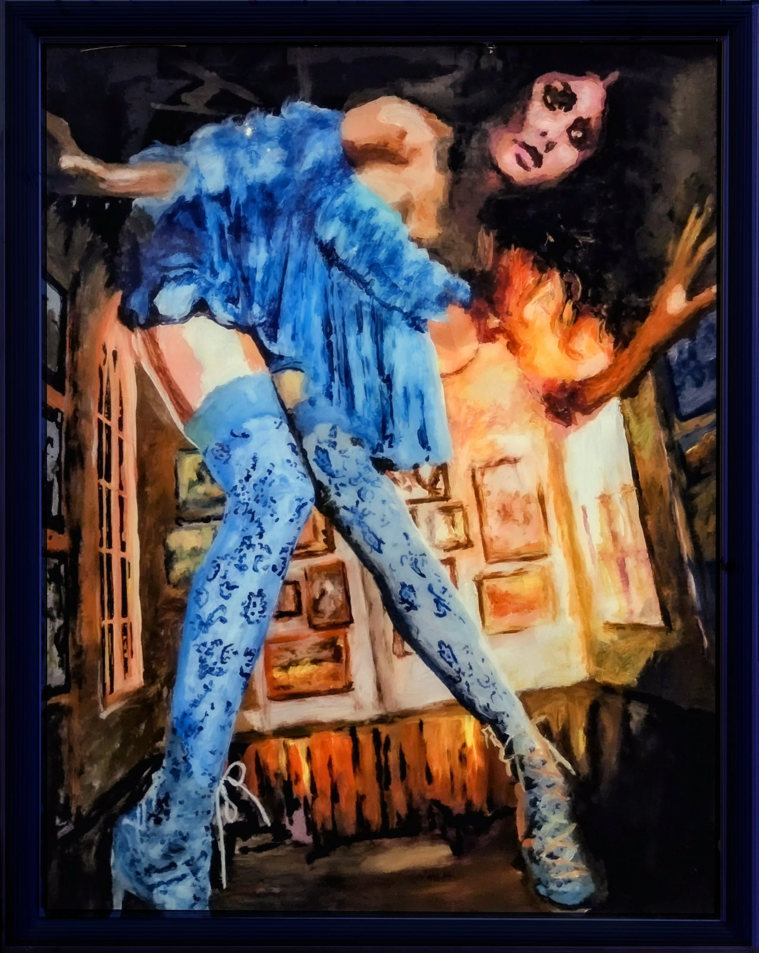 CHASING RABBITS
238X36 ACRYLIC
REVERSE GLASS PAINTING
$800