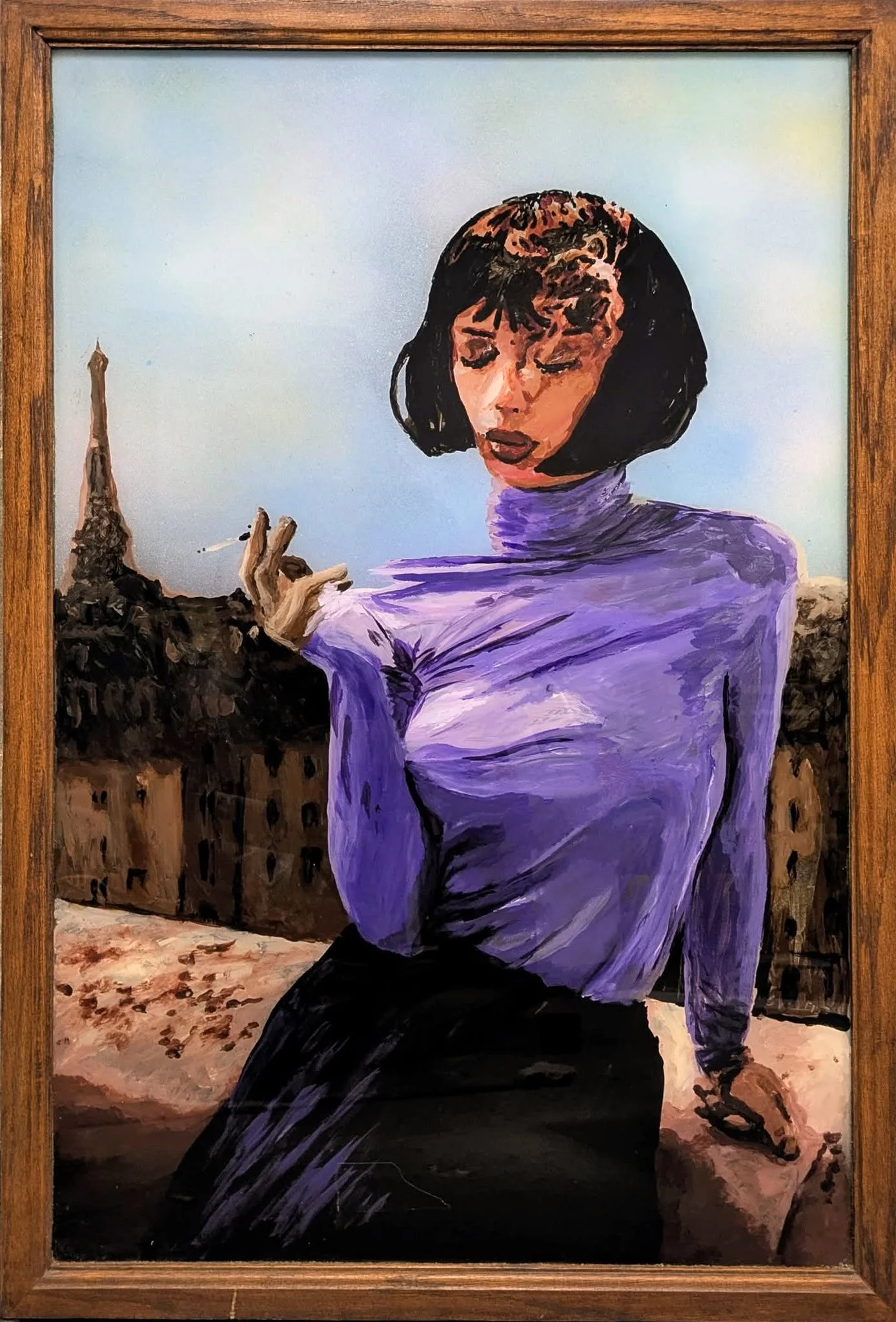 une pause clope
23x35 ACRYLIC
REVERSE GLASS PAINTING
$800