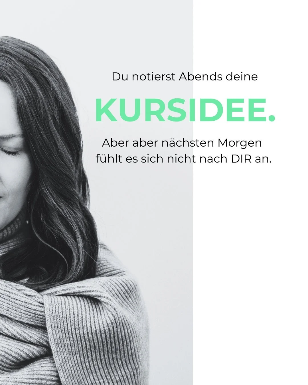 Die Ideen waren da. Aber nichts, das auch deine Kund:innen helfen w&uuml;rde, f&uuml;hlt sich nach dir an. Ich kenne das Gef&uuml;hl.

So viel Recherchearbeit, Stunden in die Ideenfindung gesteckt, nur um sie am n&auml;chsten Tag zu verwerfen.

Was i
