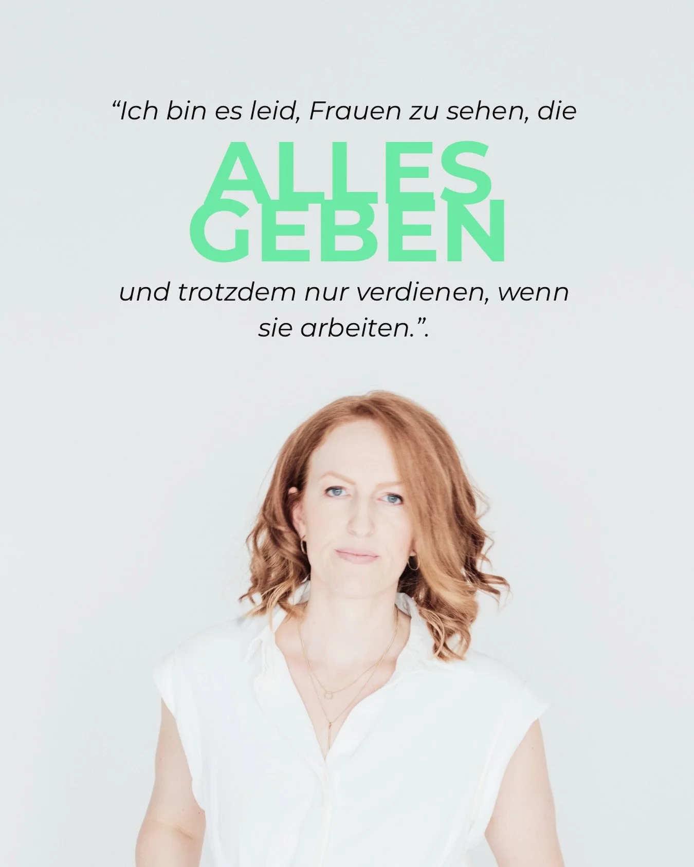 Du verdienst okay. Solange du da bist.
Solange du Calls hast. Projekte. Kund:innen.

Aber nimm dir 1 Woche frei und am Konto ergibt es -&euro;500.-. Wirst du krank, steht das Konto still. Willst du weniger arbeiten, weil dein Kind dich braucht, steht