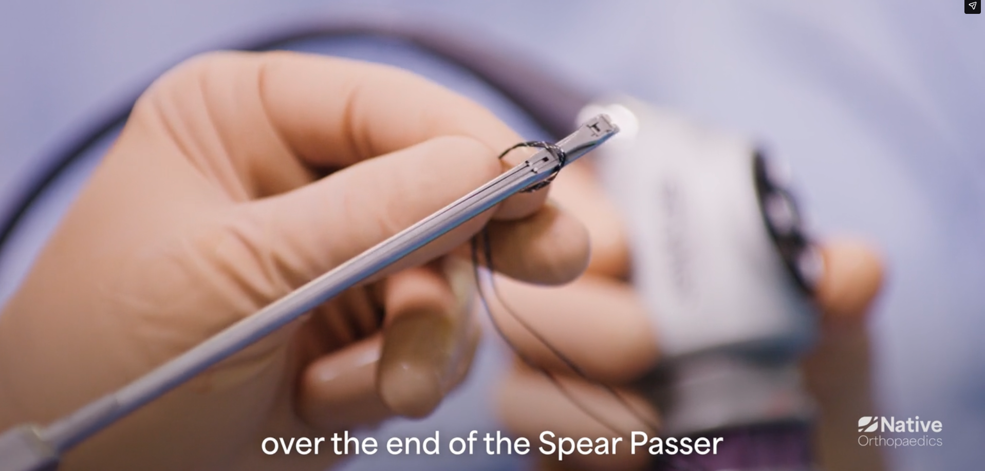 Native Root Step 4: Secure the first suture - Spear Passer