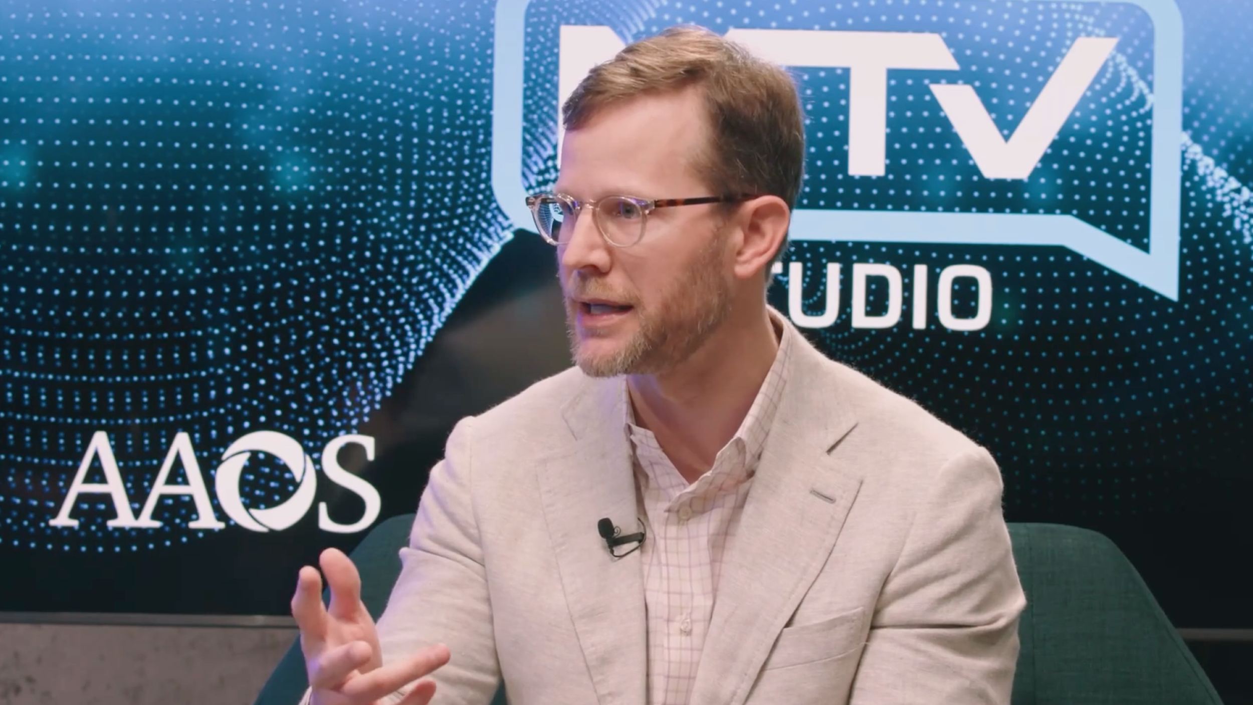 Dr. Anderson at the MTV Studio during AAOS 2025