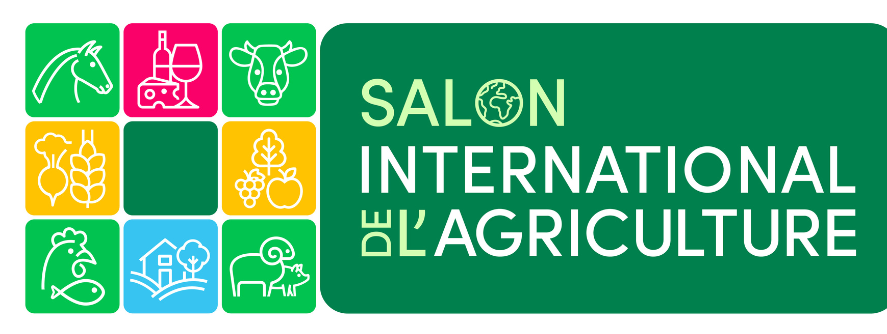 Logo du Salon International de l'Agriculture avec des icônes représentant des animaux, des produits agricoles et des activités agricoles.
