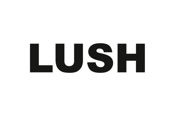 Lush logo with black text on a white background