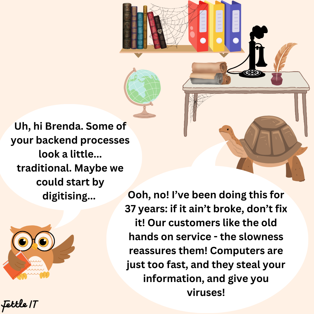 The employee resists any attempt to digitise or streamline their processes