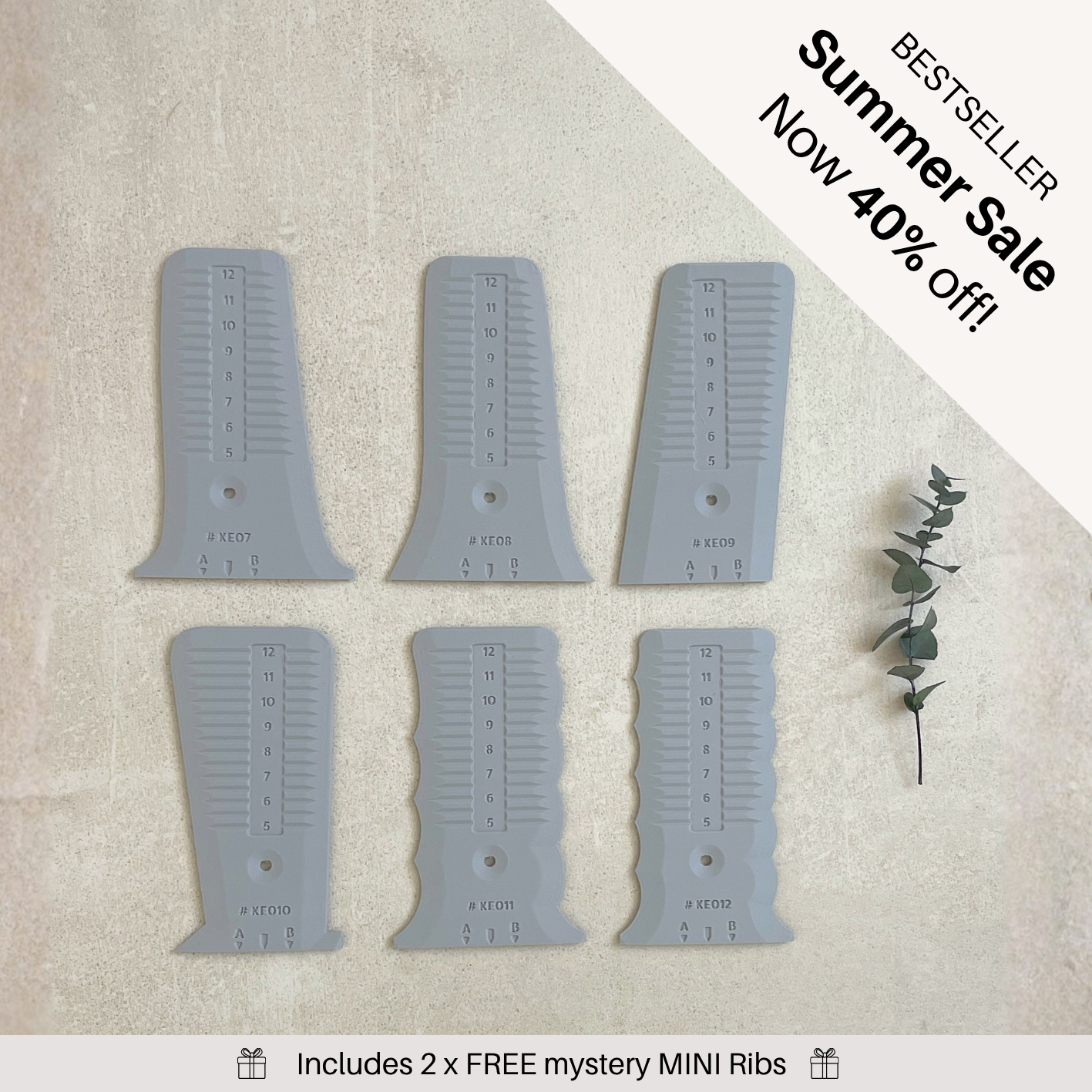 The KEO Rib Set of 6 ribs    ( # 7 - 12 )