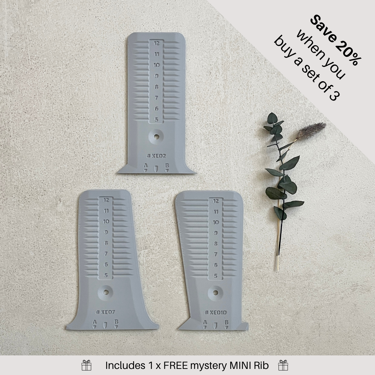 The KEO Rib set of 3 ( #2, 7, 10 )