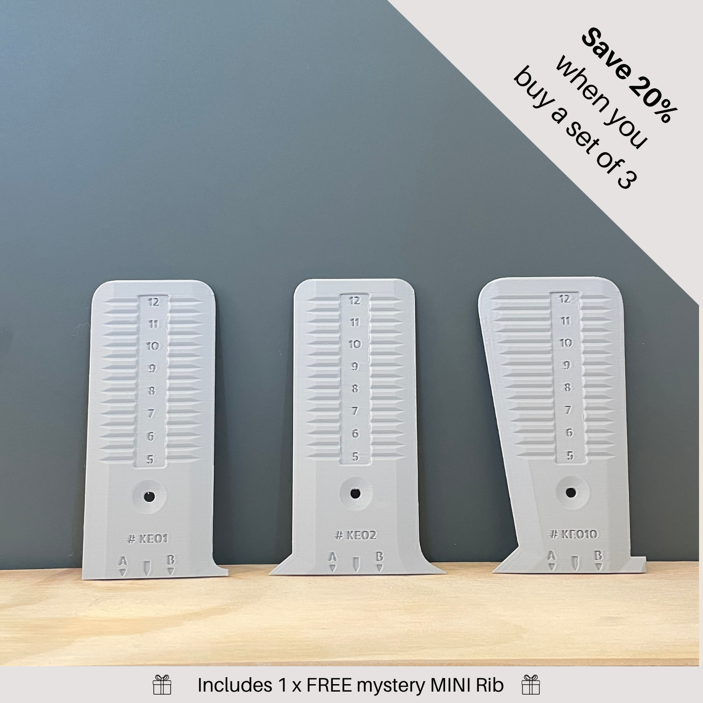 The KEO Rib set of 3 ( # 1, 2, 10 )