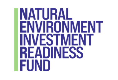 Logo with green vertical line and dark blue text reading 'Natural Environment Investment Readiness Fund'.