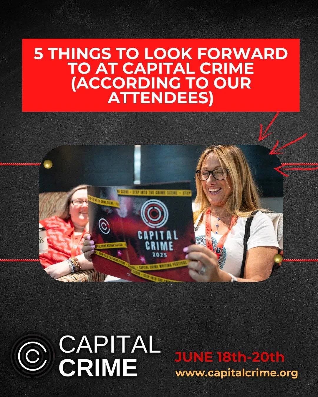 We asked our festival-goers what makes Capital Crime, the world’s largest celebration of crime and thriller fiction, such an unmissable experience. Here’s what they had to say (and why early bird tickets are already 70% sold out for June