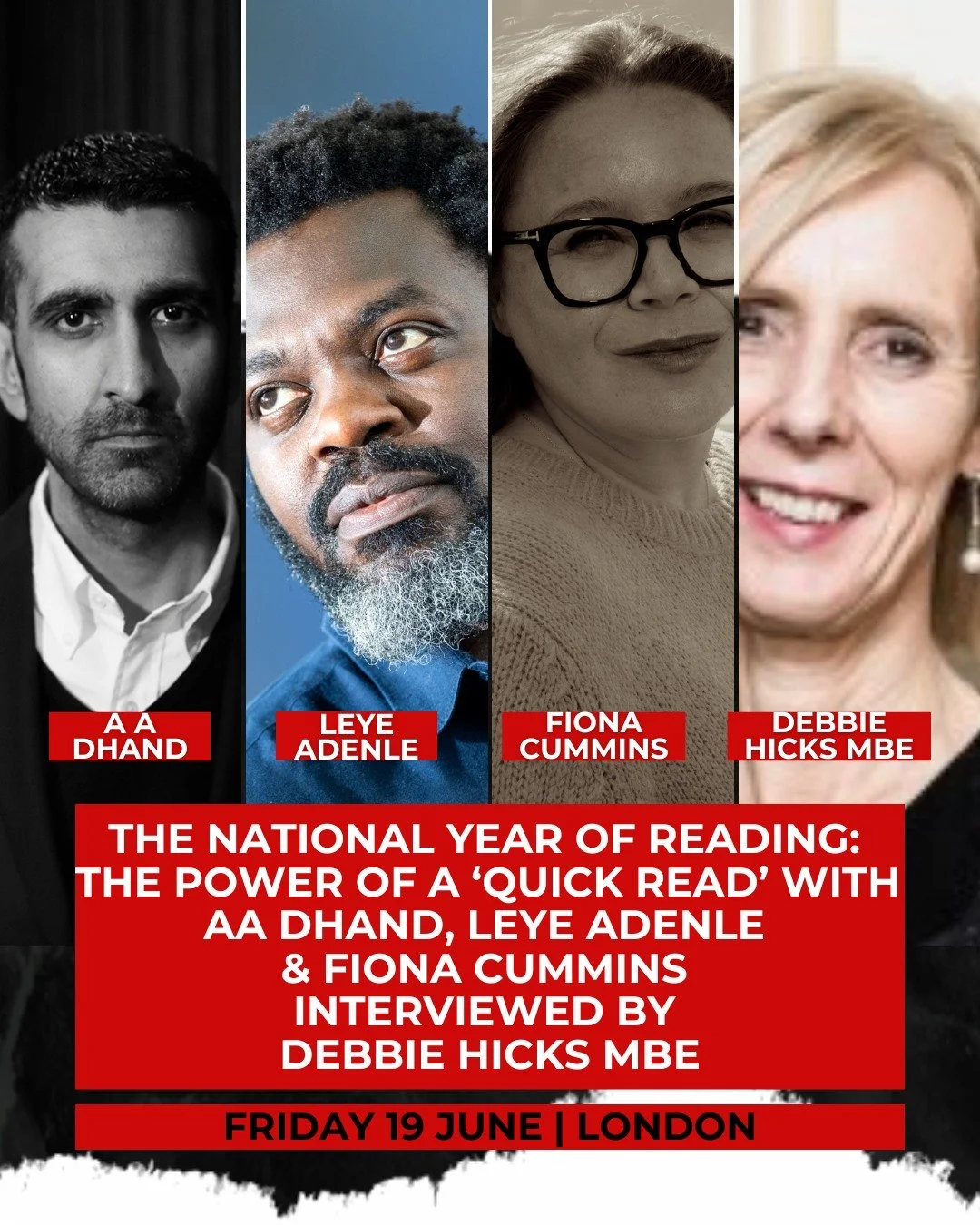 🚨Event spotlight:🚨The National Year of Reading: The power of a &lsquo;Quick Read&rsquo;  and crime fiction as the gateway genre for future book lovers with AA Dhand, Leye Adenle, Fiona Cummins interviewed by Debbie Hicks MB.

Day, weekend and indiv
