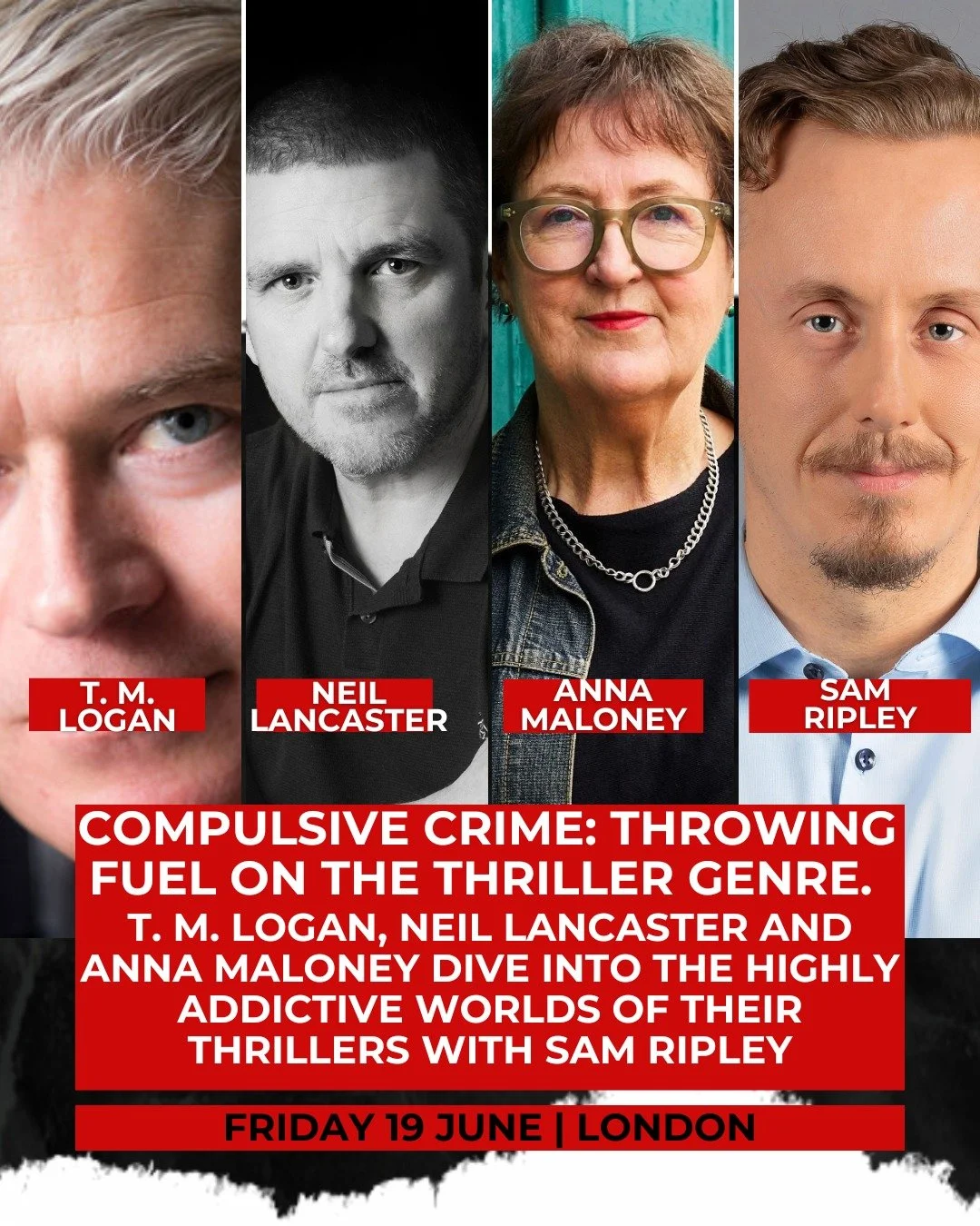 🚨 EVENT HIGHLIGHT 🚨 Compulsive Crime: Throwing fuel on the thriller genre. T. M. Logan, Neil Lancaster and Anna Maloney dive into the highly addictive worlds of their thrillers with Sam Ripley.

Secure your event, weekend or day tickets now at capi