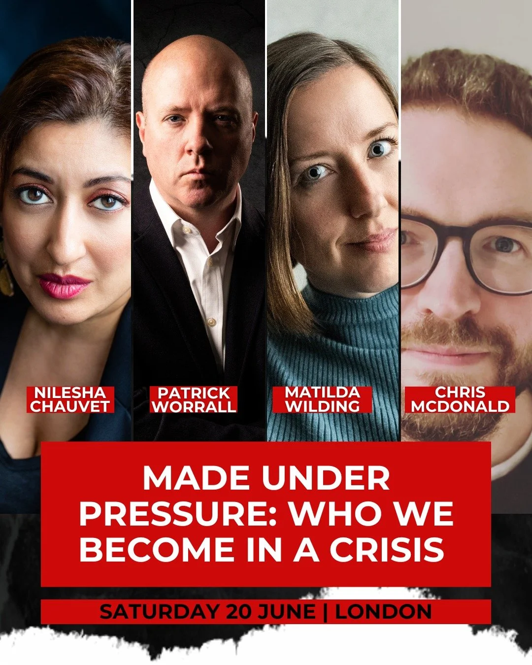 🚨EVENT HIGHLIGHT 🚨 Made Under Pressure: Who We Become In A Crisis. Psychological thrillers exploring the wrongly accused, crime shaping identity and the consequences of our actions with Nilesha Chauvet, Patrick Worrall, Matilda Wilding in conversat