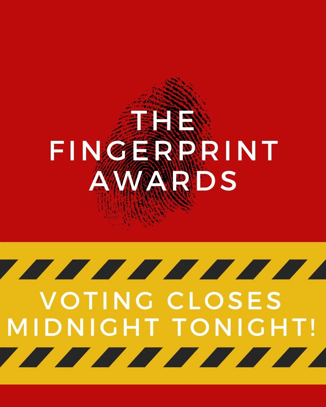 Final warning! 🚨⚠️ Voting for the Fingerprint Awards closes TONIGHT at 12! Cast your vote and help decide this year&rsquo;s winners, who will be revealed on Thursday 18th June at Capital Crime Festival.

Vote now: capitalcrime.org/fingerprint-awards