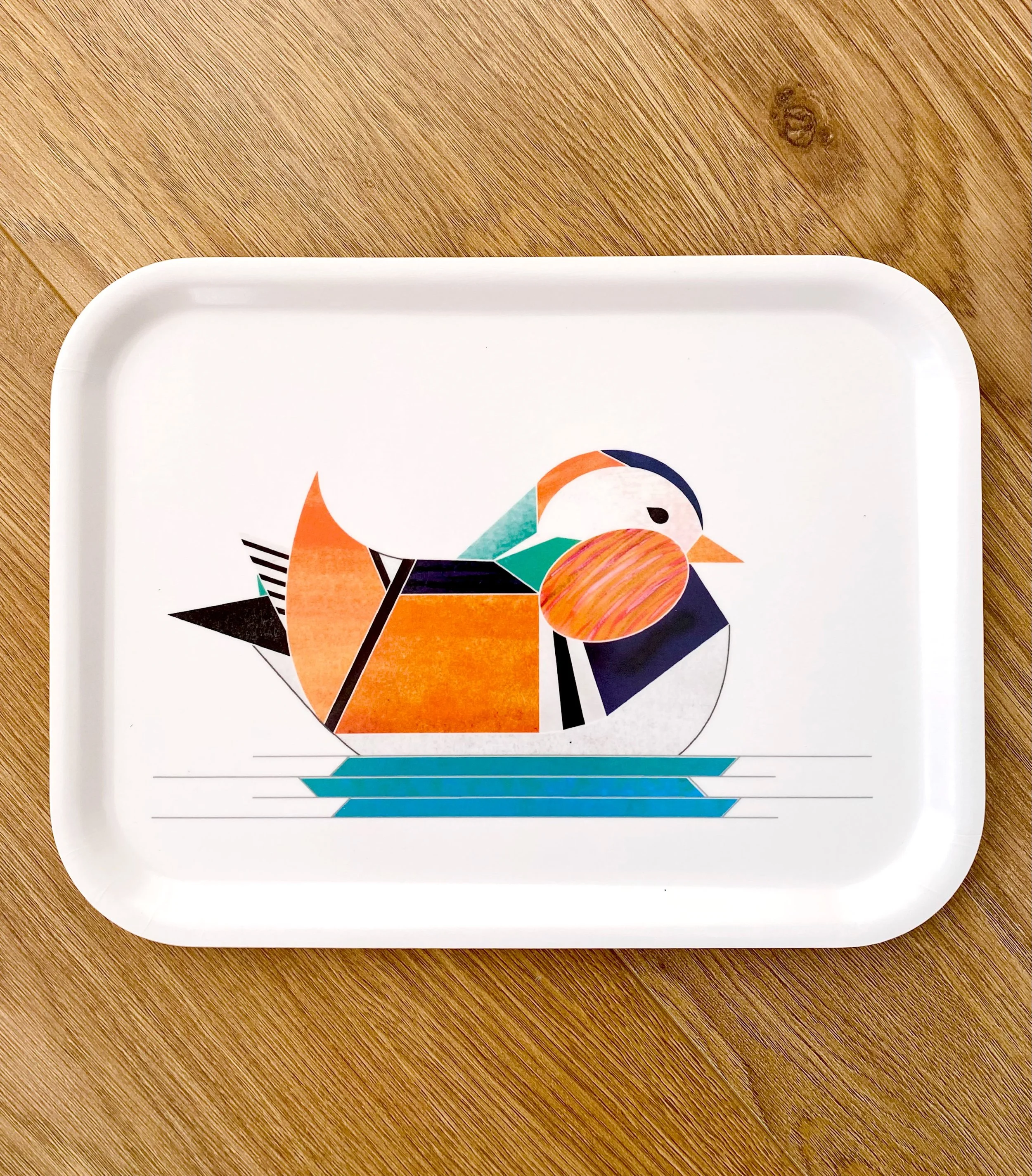 Small Mandarin Duck Wooden Tray