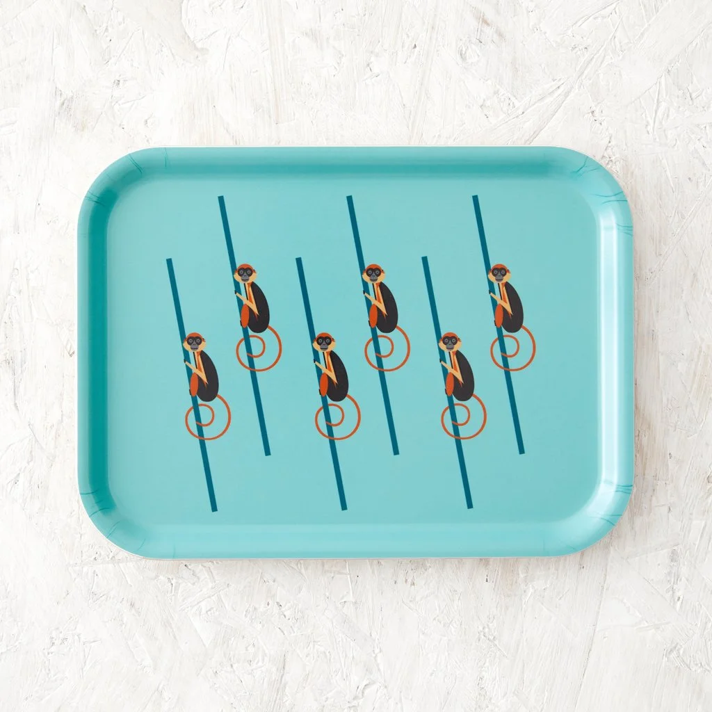 Small Monkeys Wooden Tray
