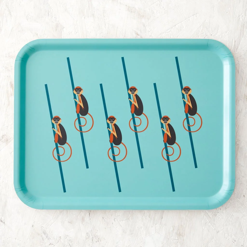 Large Monkeys Wooden Tray