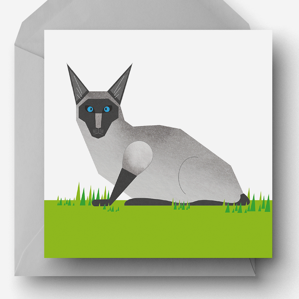Siamese Cat Greetings Card