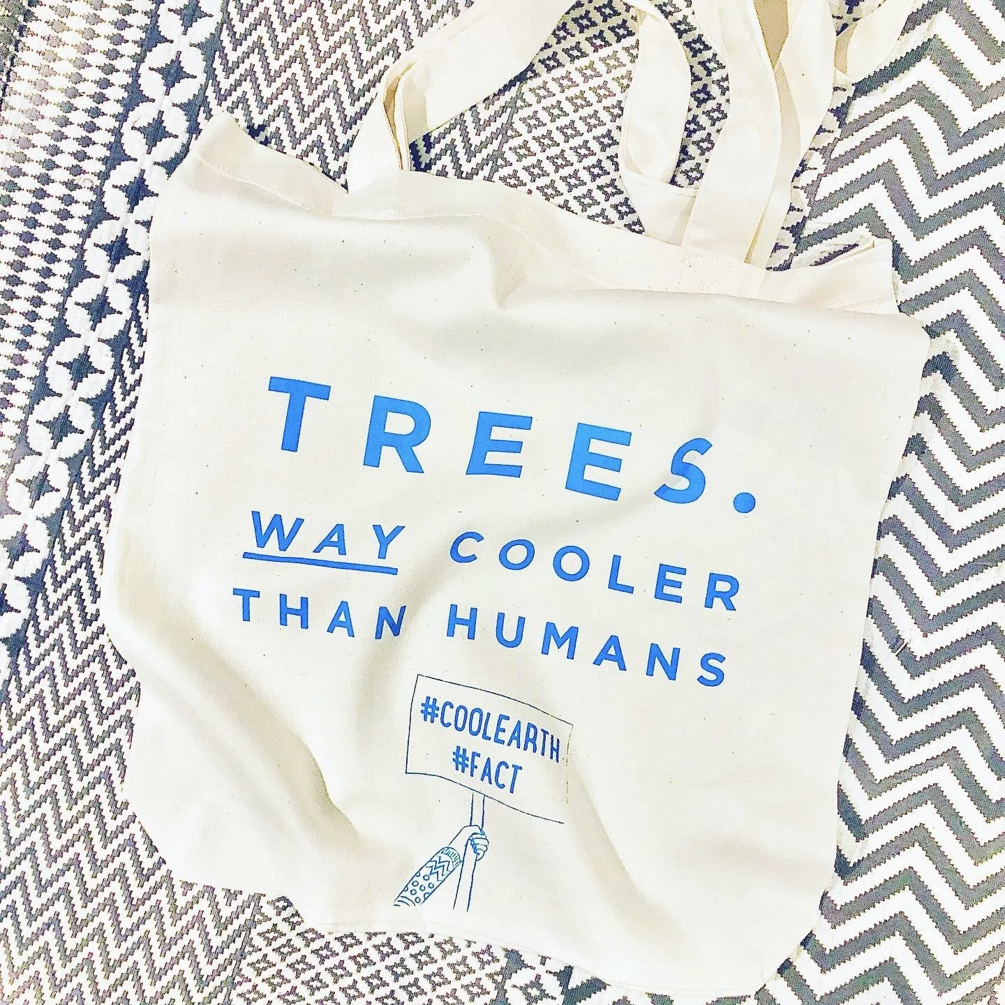 Cool Trees Recycled Fabric Slogan Tote