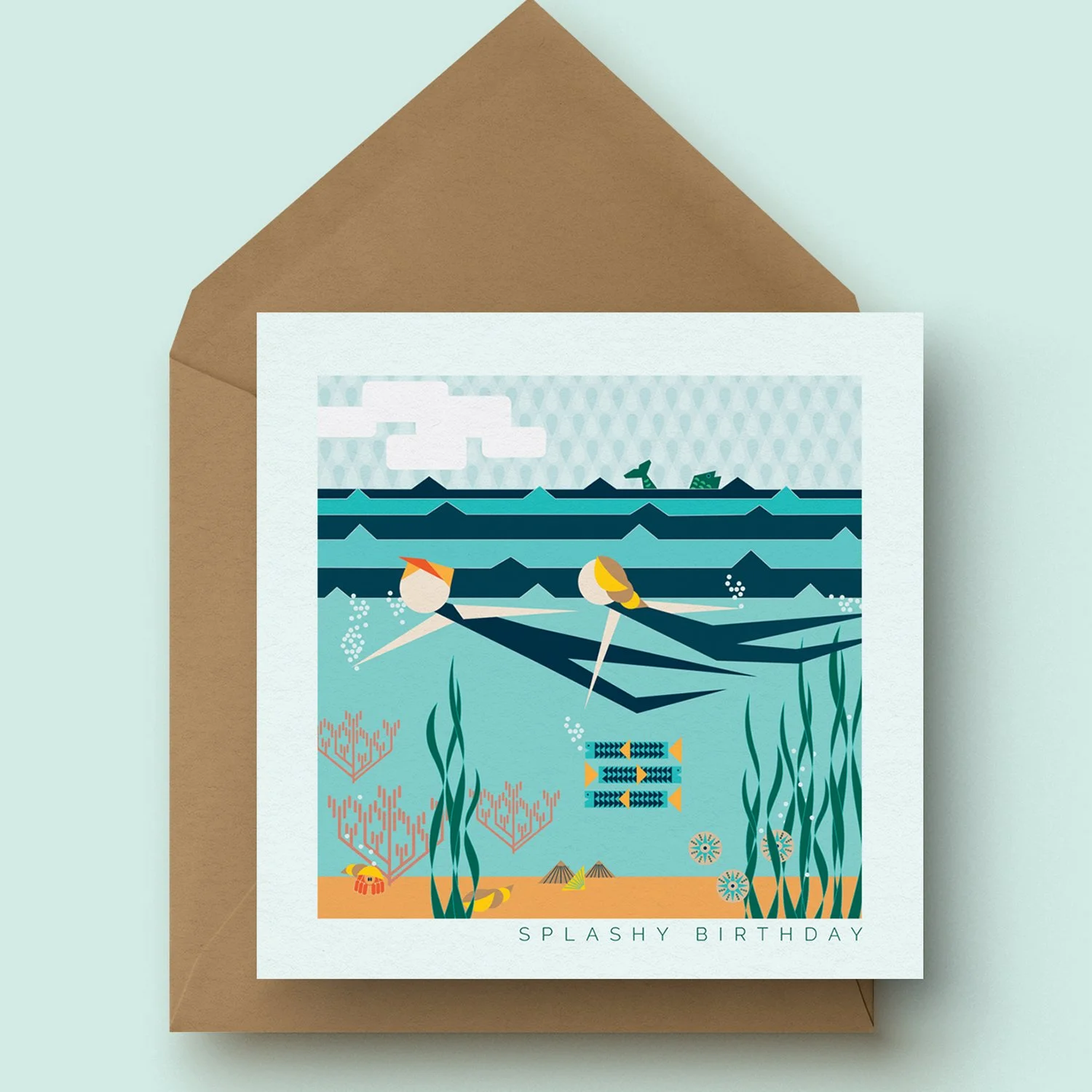 Splashy Birthday Greetings Card