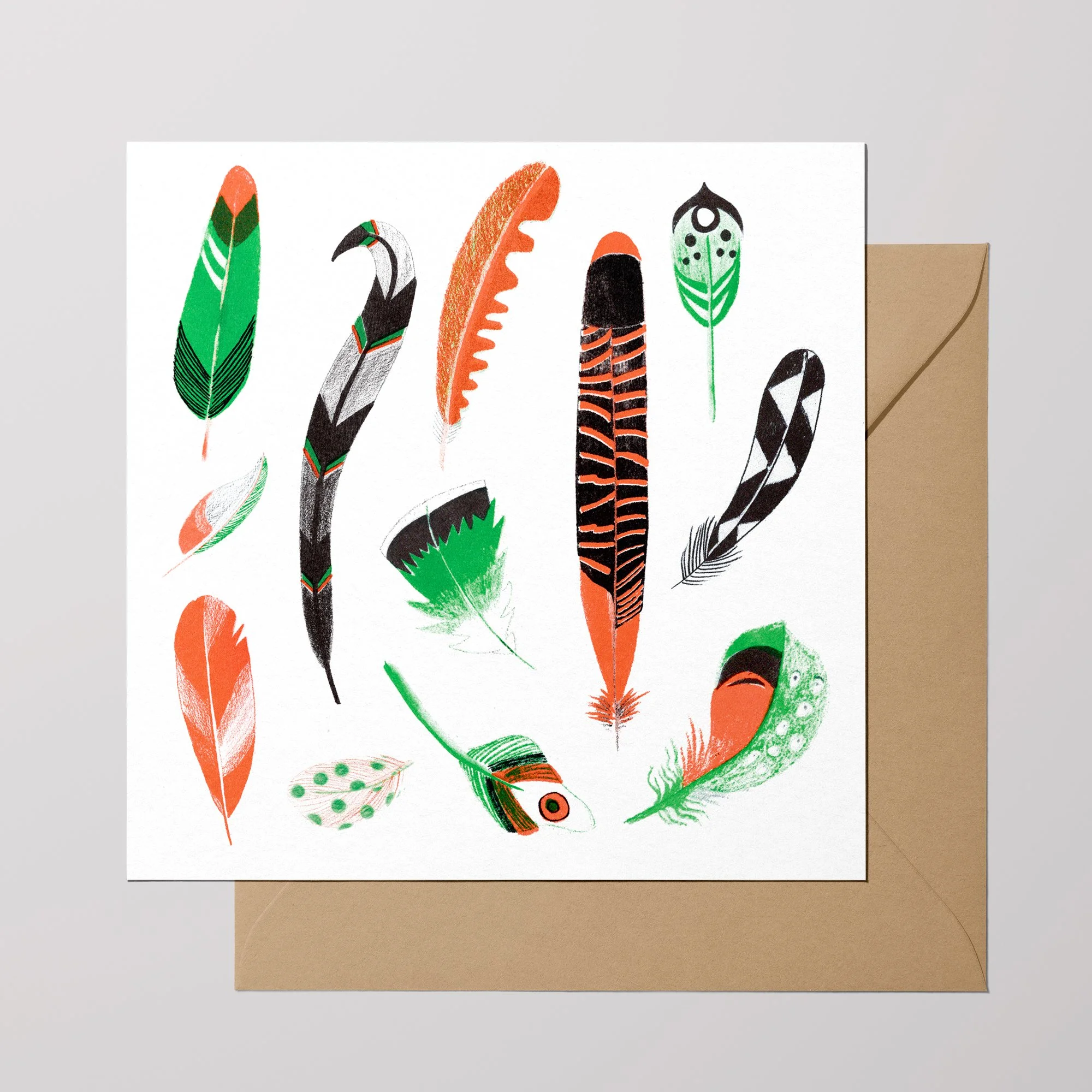 Feathers Greetings Card