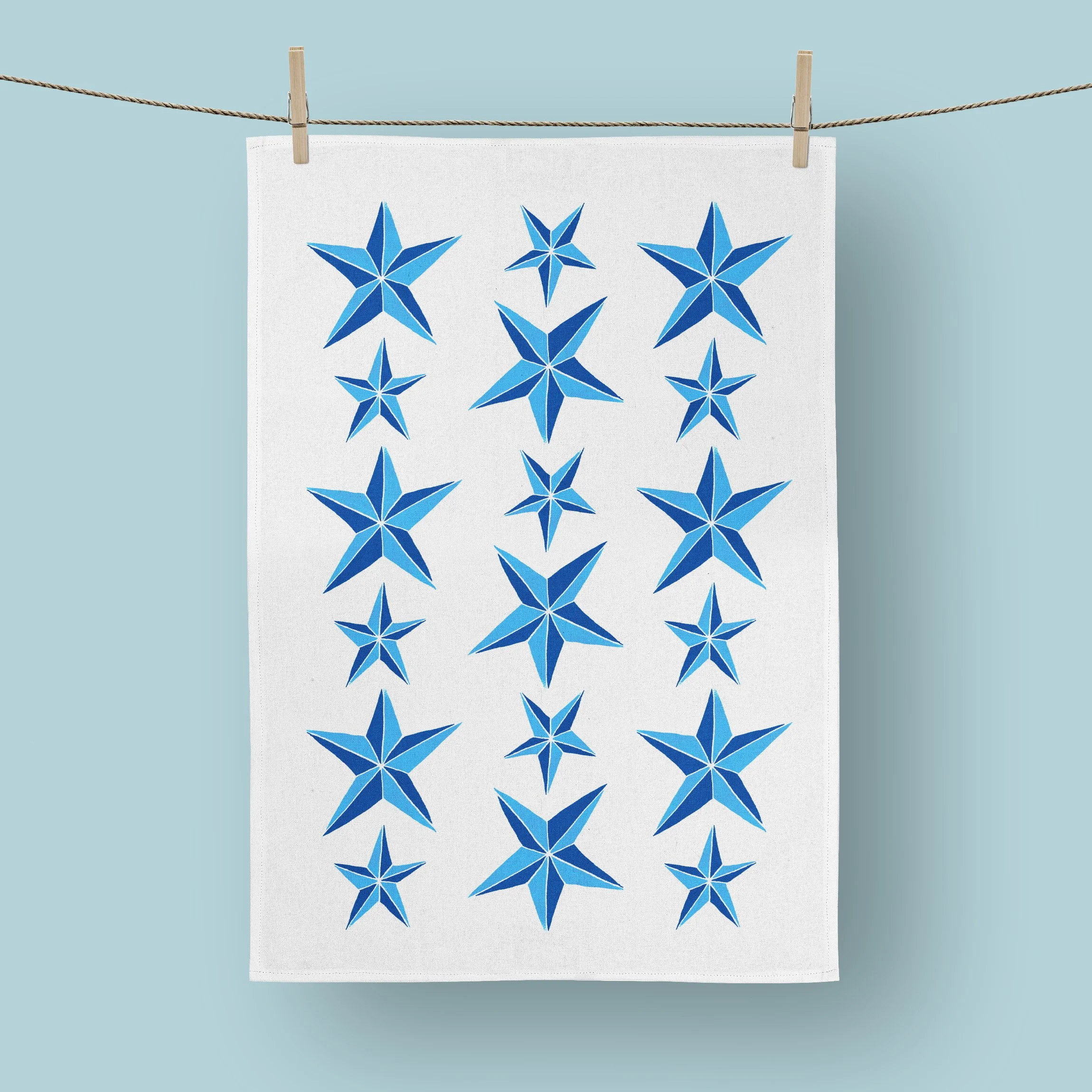Paper Stars Organic Cotton Tea Towel