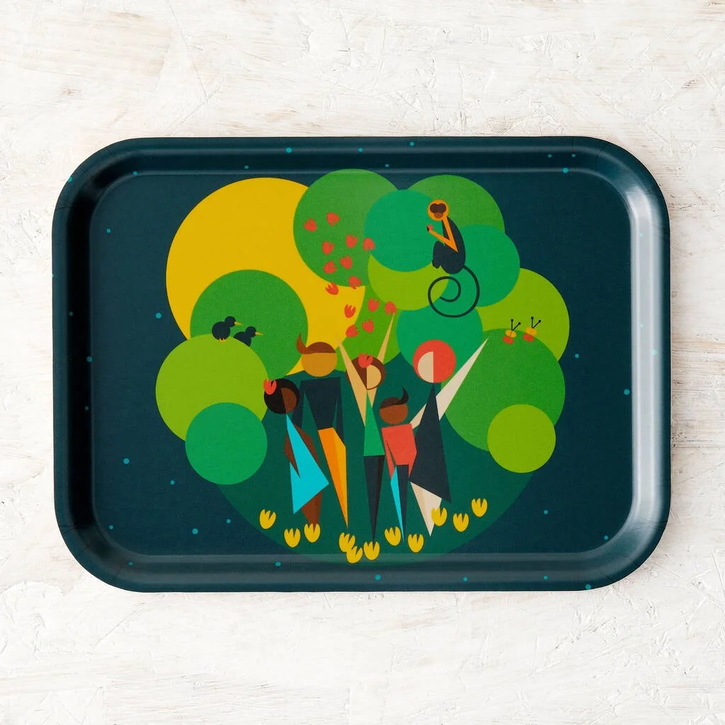 Small Earth Party People Wooden Tray
