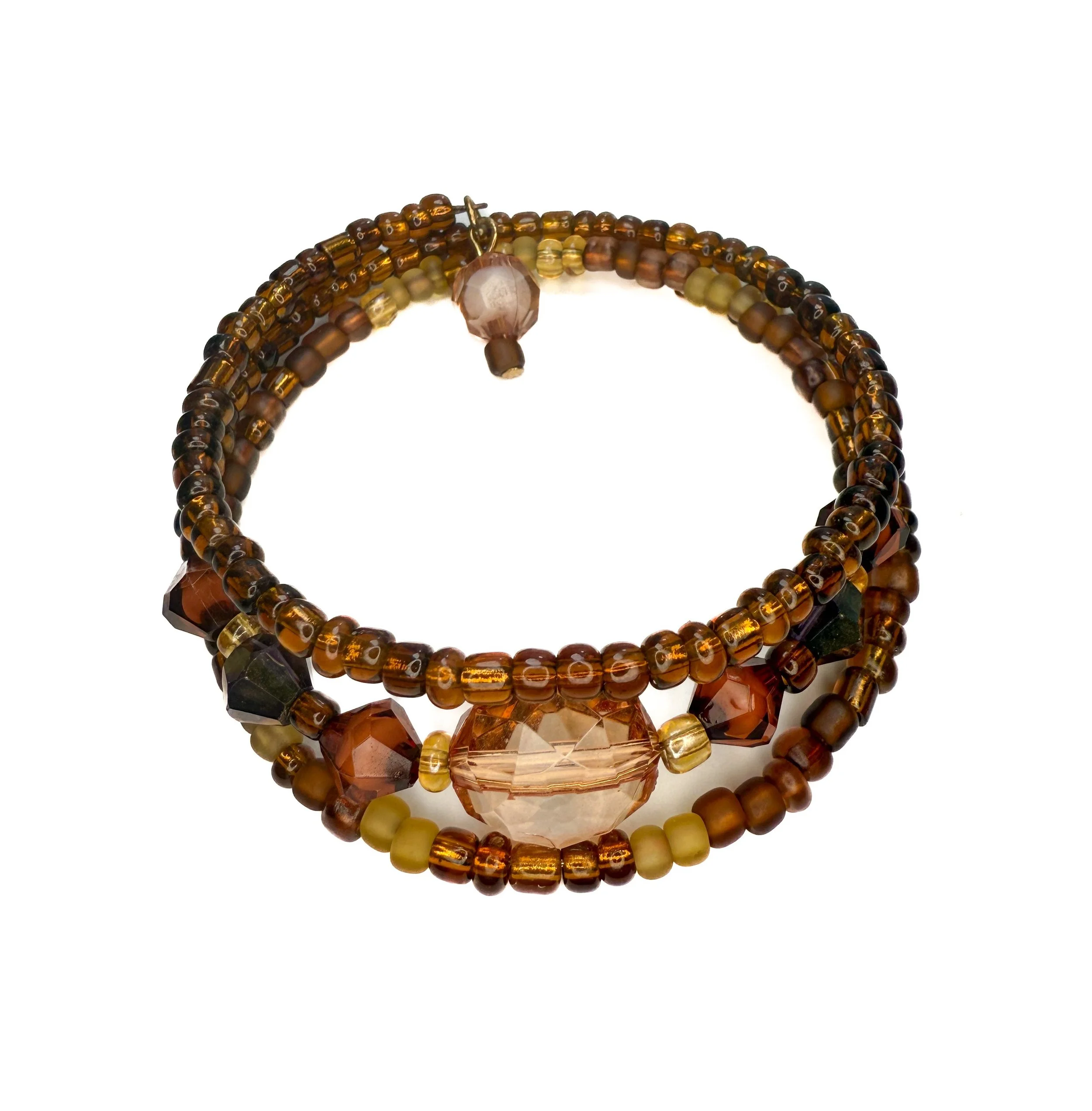 Elegant Amber Beaded Wrap Bracelet