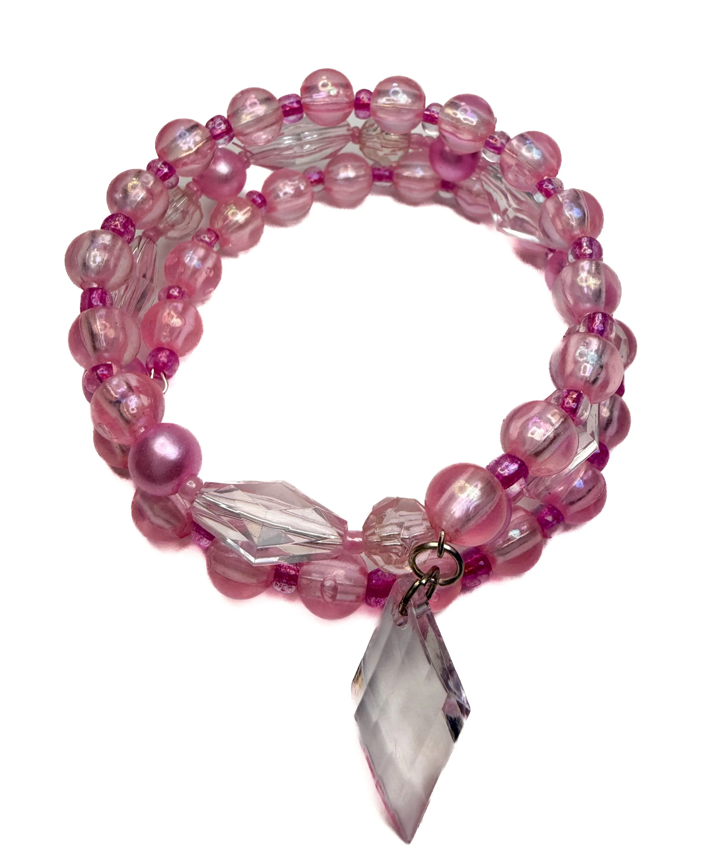 Eternal Pink Crystal Bead Bracelet