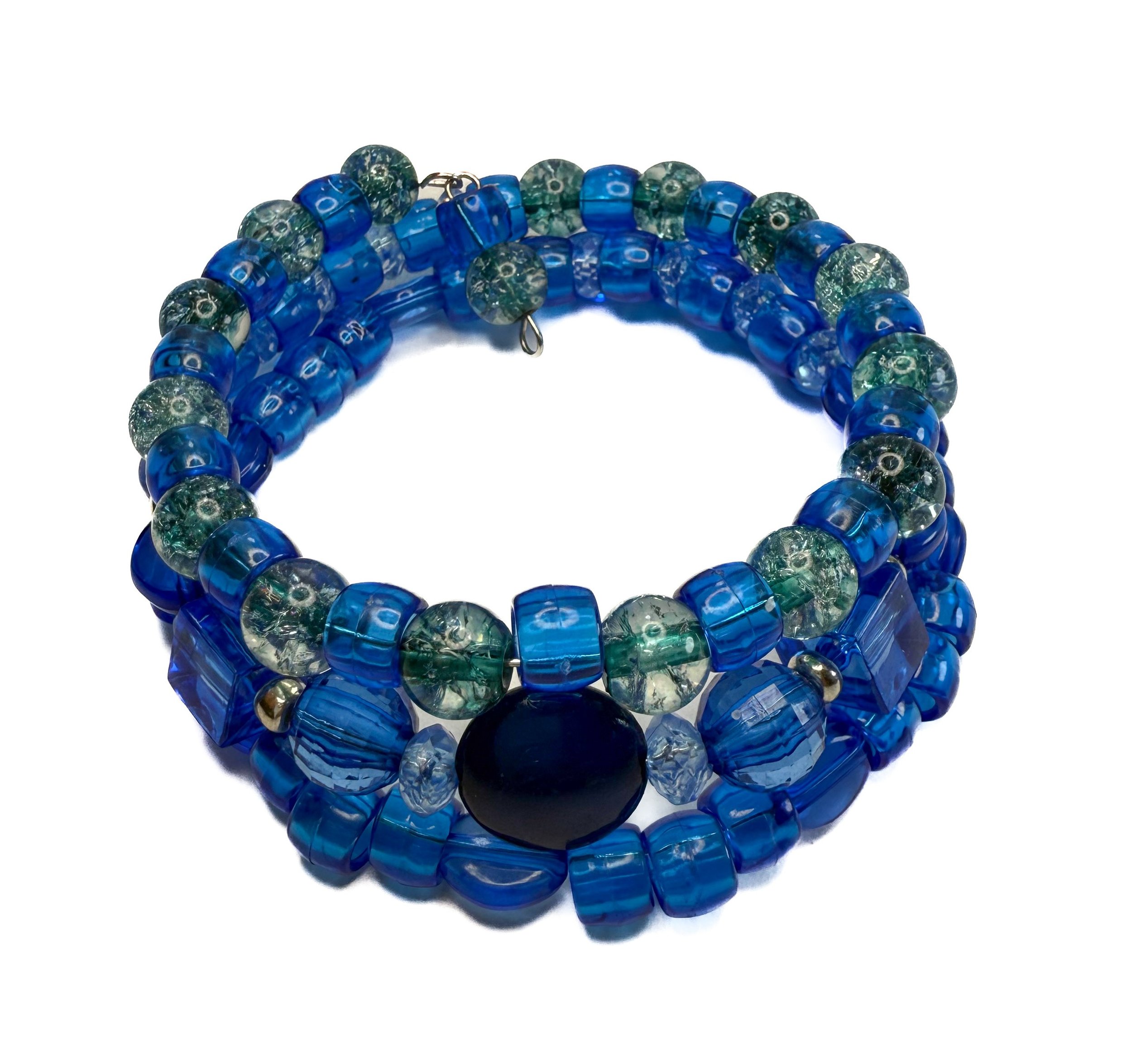 Ocean Serenity Glass Bead Bracelet