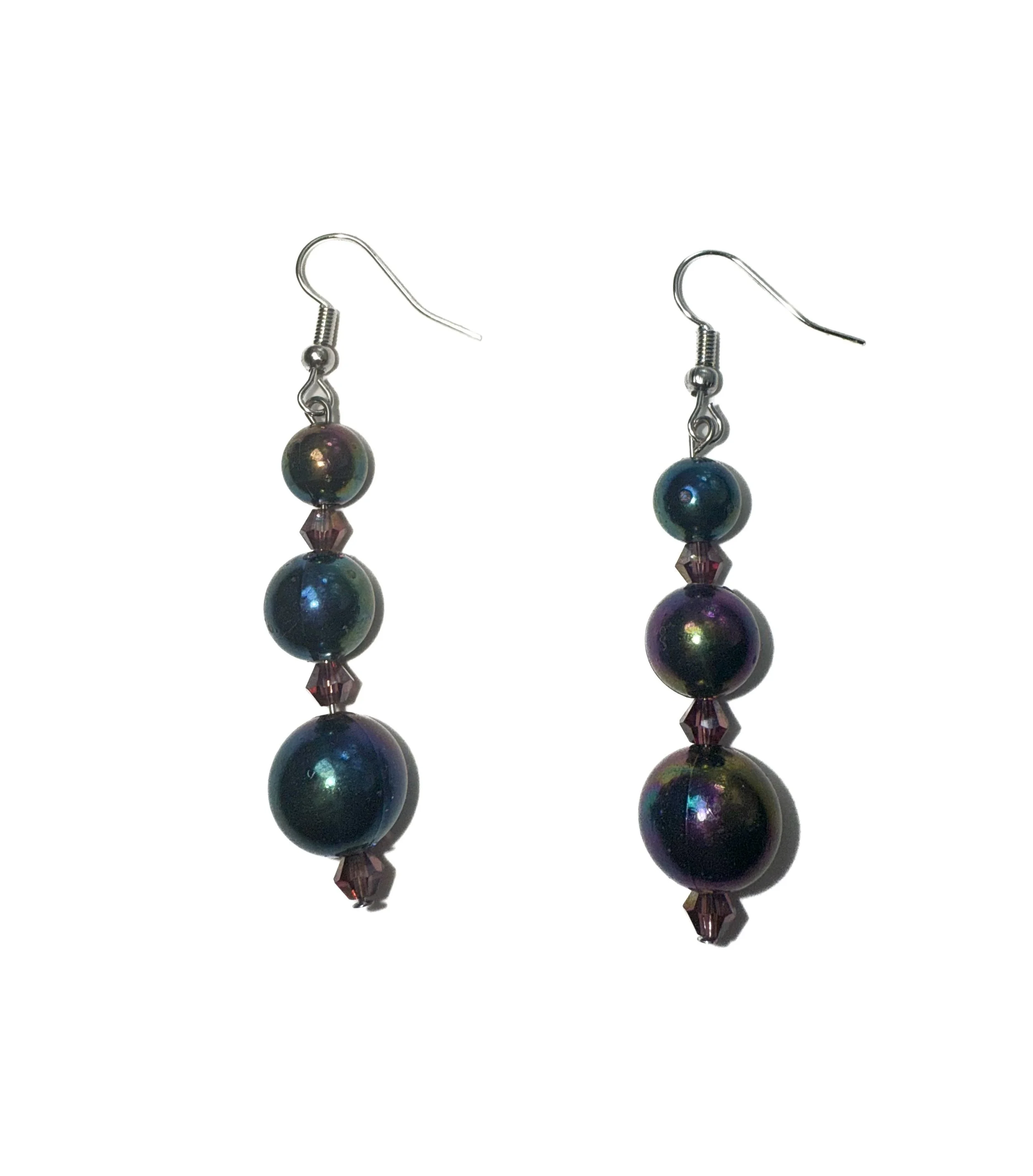 Iridescent Pearl Drop Earrings